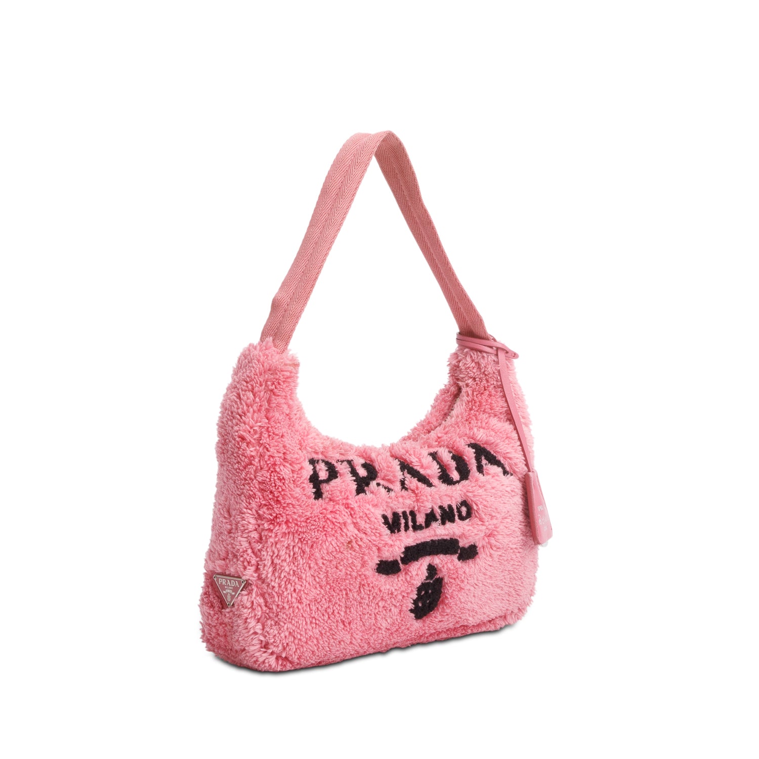 Prada 2021 Pink Terry Cloth Mini Re-Edition 2000 Bag w/ Box & Authenticity Card