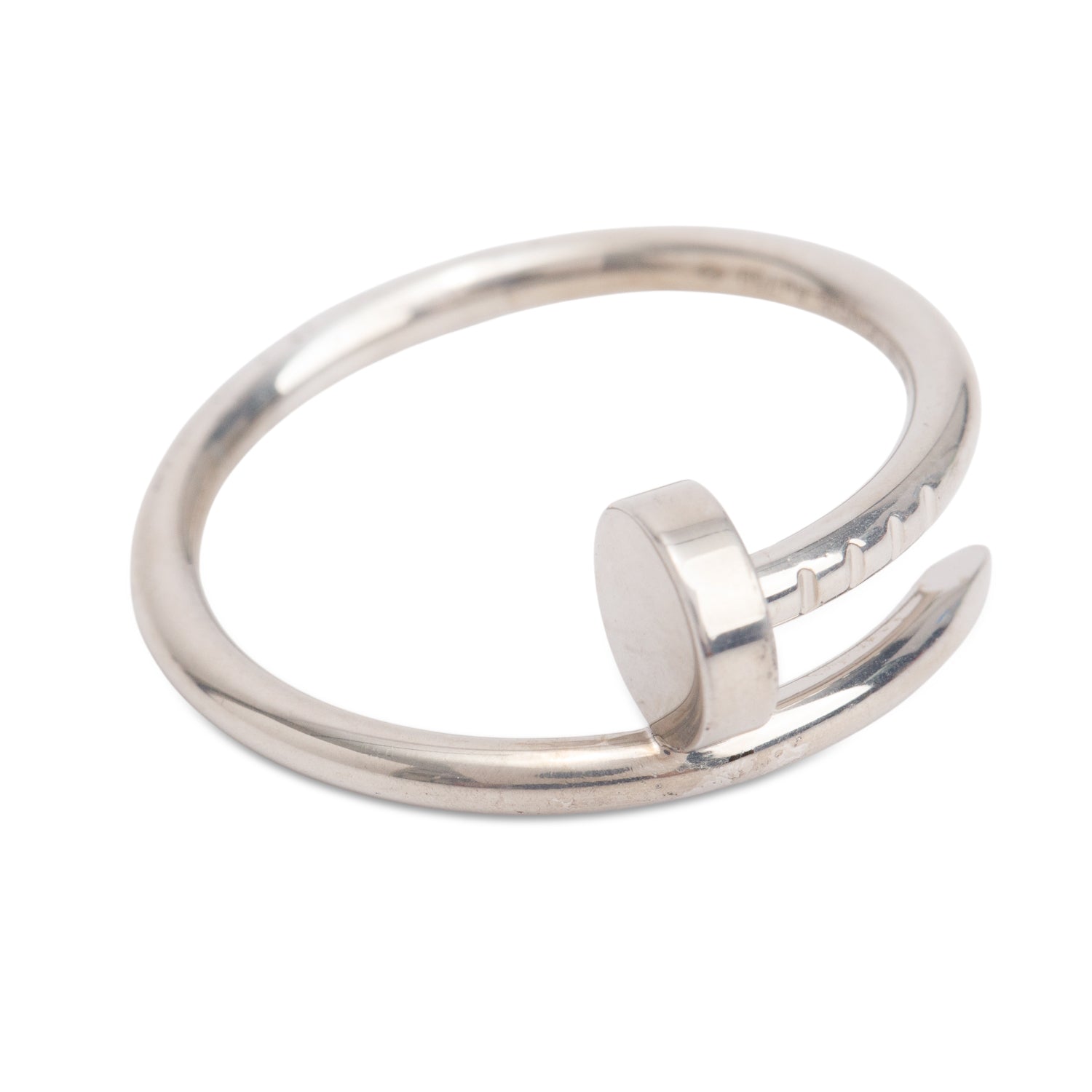 Cartier 2022 18k White Gold Juste Un Clou Ring, Small Model, Size 51 5.25 w/ Box & Certificate