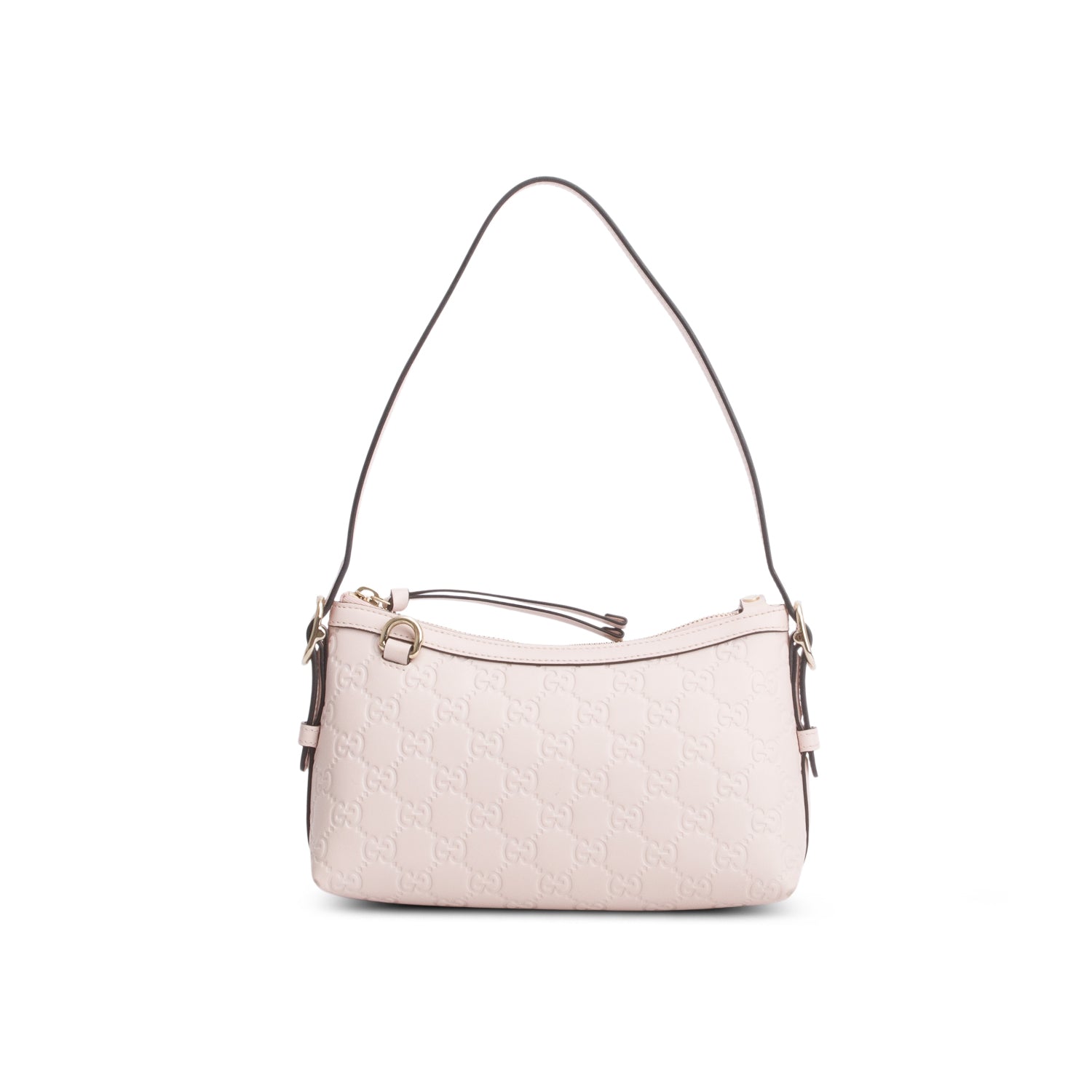 Gucci Pink GG Calfskin Embossed Small Shoulder Bag w/ Box & Straps