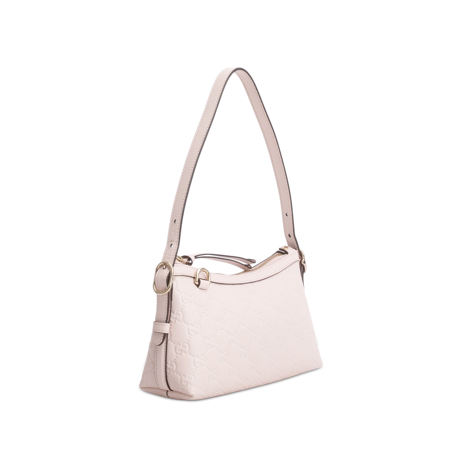Gucci Pink GG Calfskin Embossed Small Shoulder Bag w/ Box & Straps