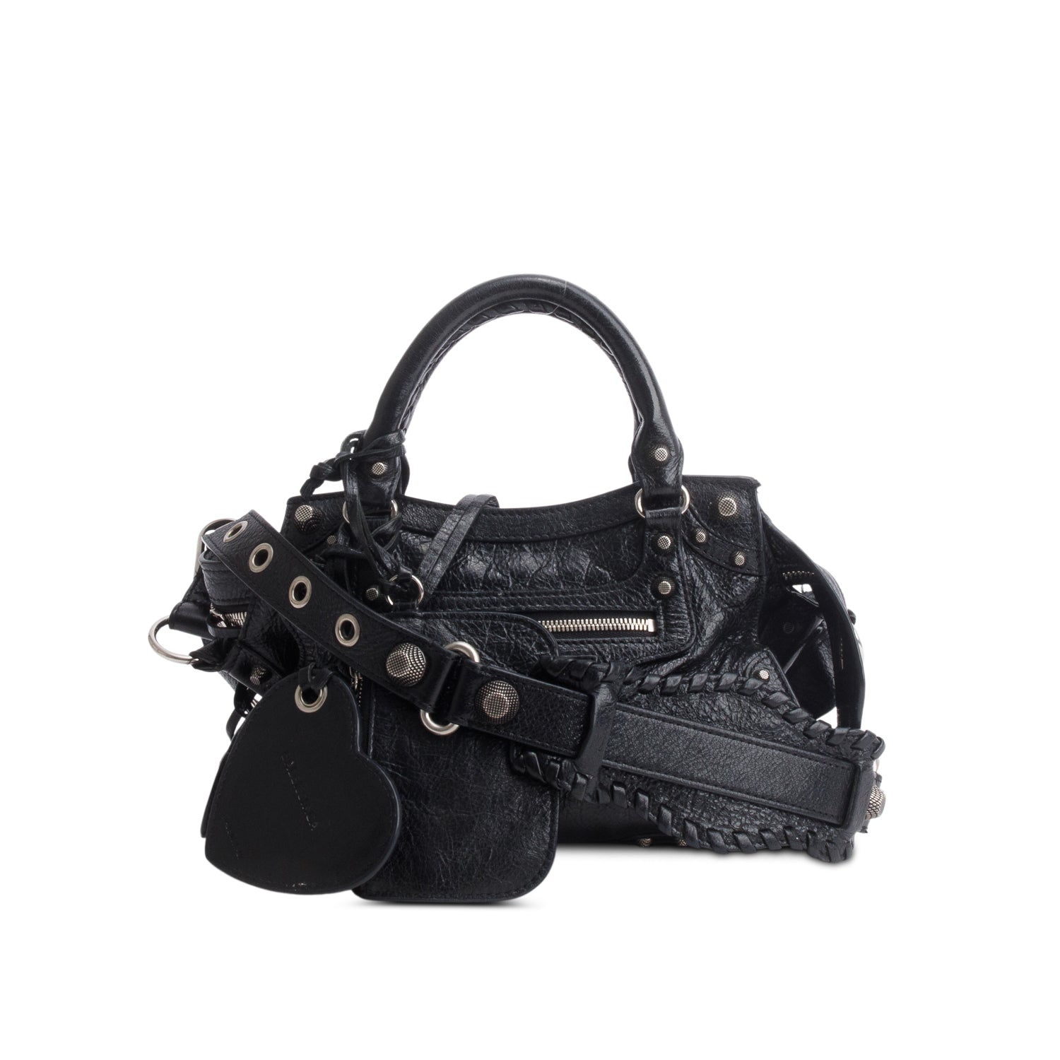 Balenciaga Black Agneau Arena Neo Cagole Handbag XS w/ Strap