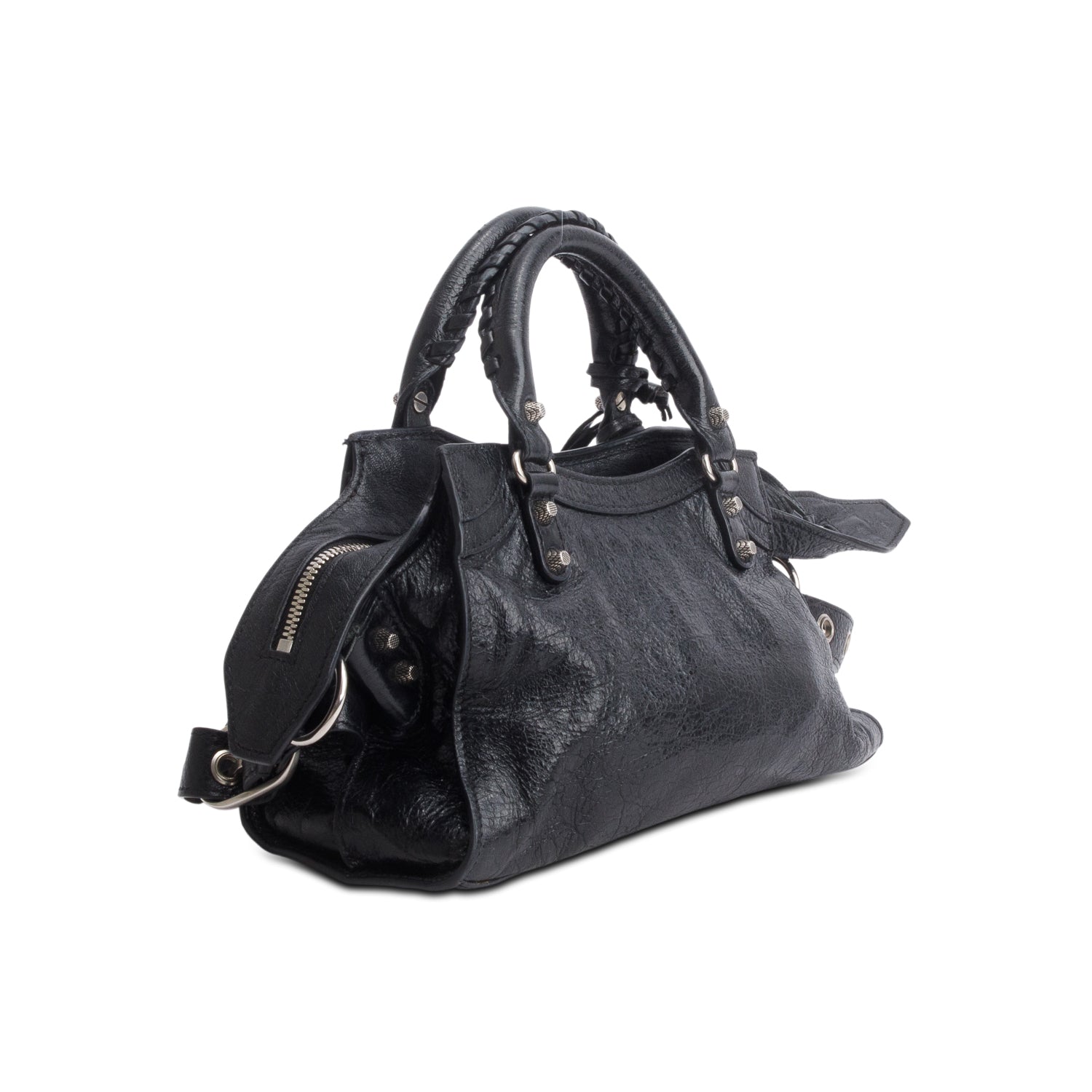 Balenciaga Black Agneau Arena Neo Cagole Handbag XS w/ Strap