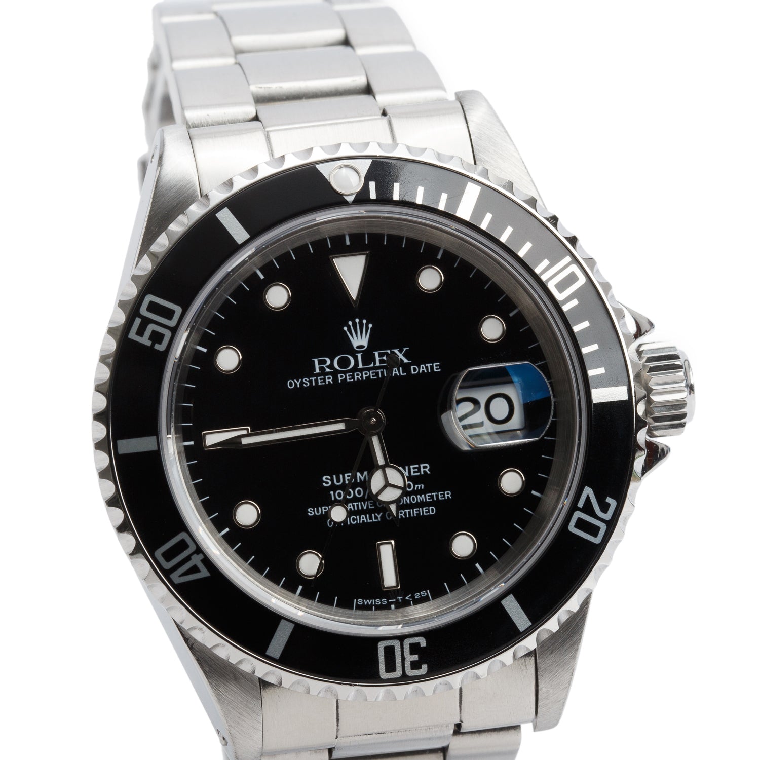 Rolex Stainless Steel Submariner Date 40 MM Watch Black Dial 16610 w/ Box