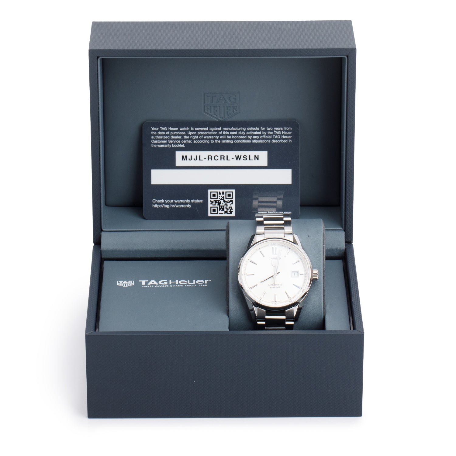 Tag Heuer Stainless Steel Carrera 39 MM Automatic Watch White Dial WAR211B-4 w/ Box