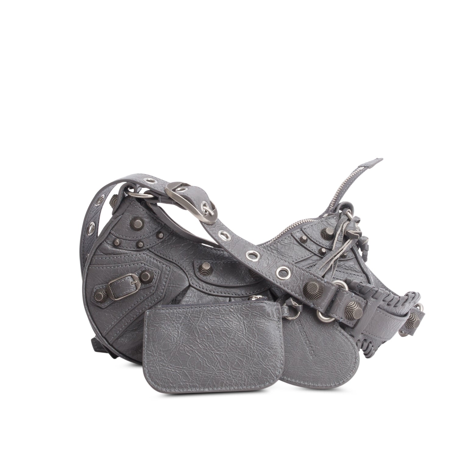 Balenciaga Grey Agneau Arena Le Cagole Shoulder Bag XS