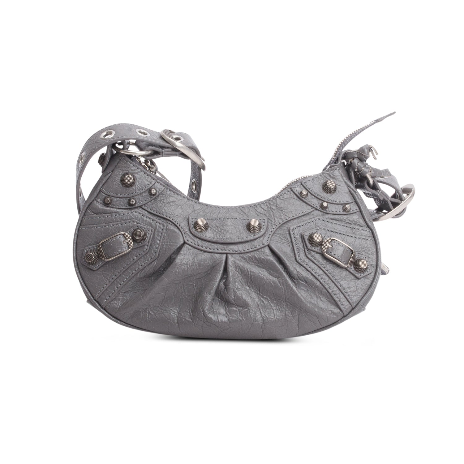 Balenciaga Grey Agneau Arena Le Cagole Shoulder Bag XS