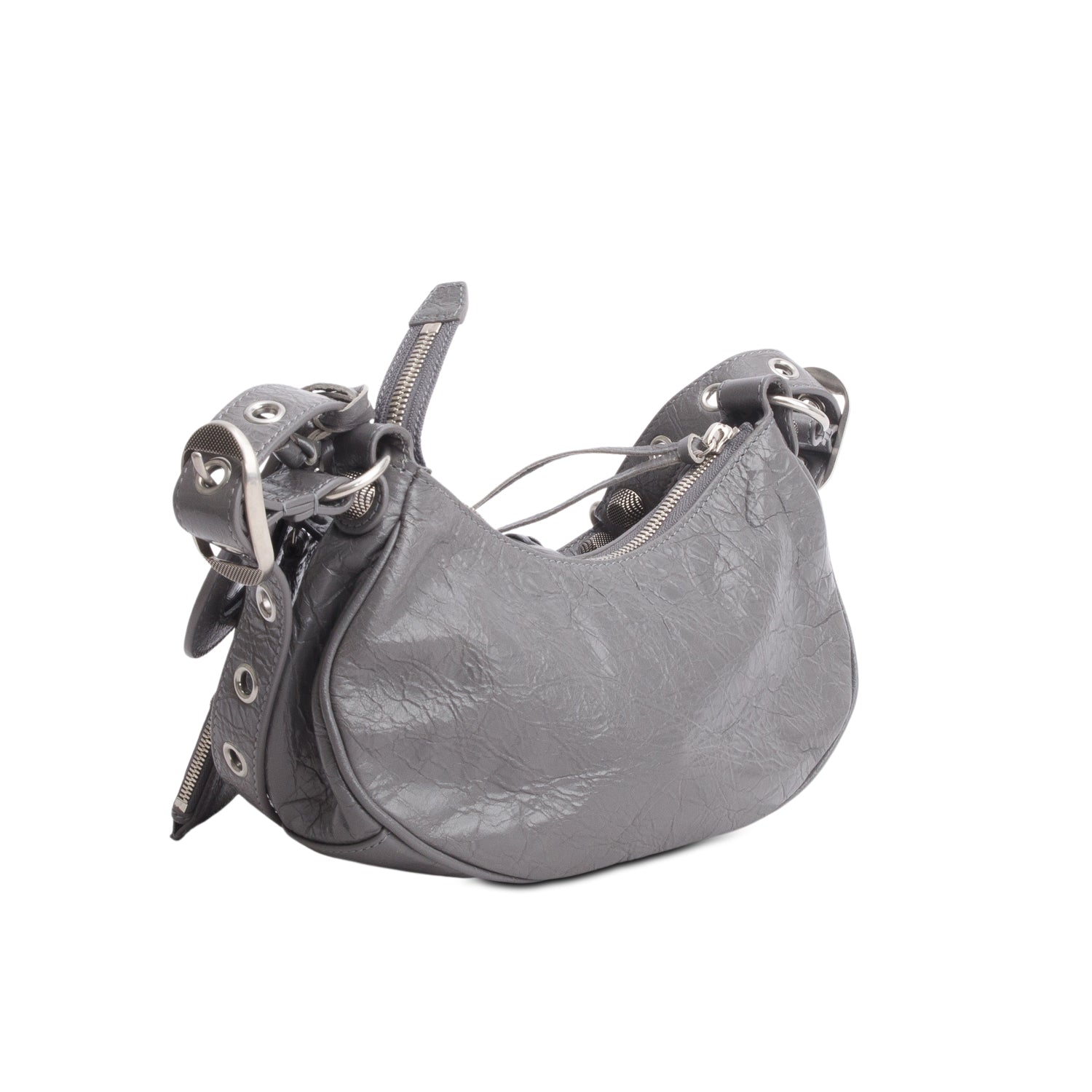 Balenciaga Grey Agneau Arena Le Cagole Shoulder Bag XS