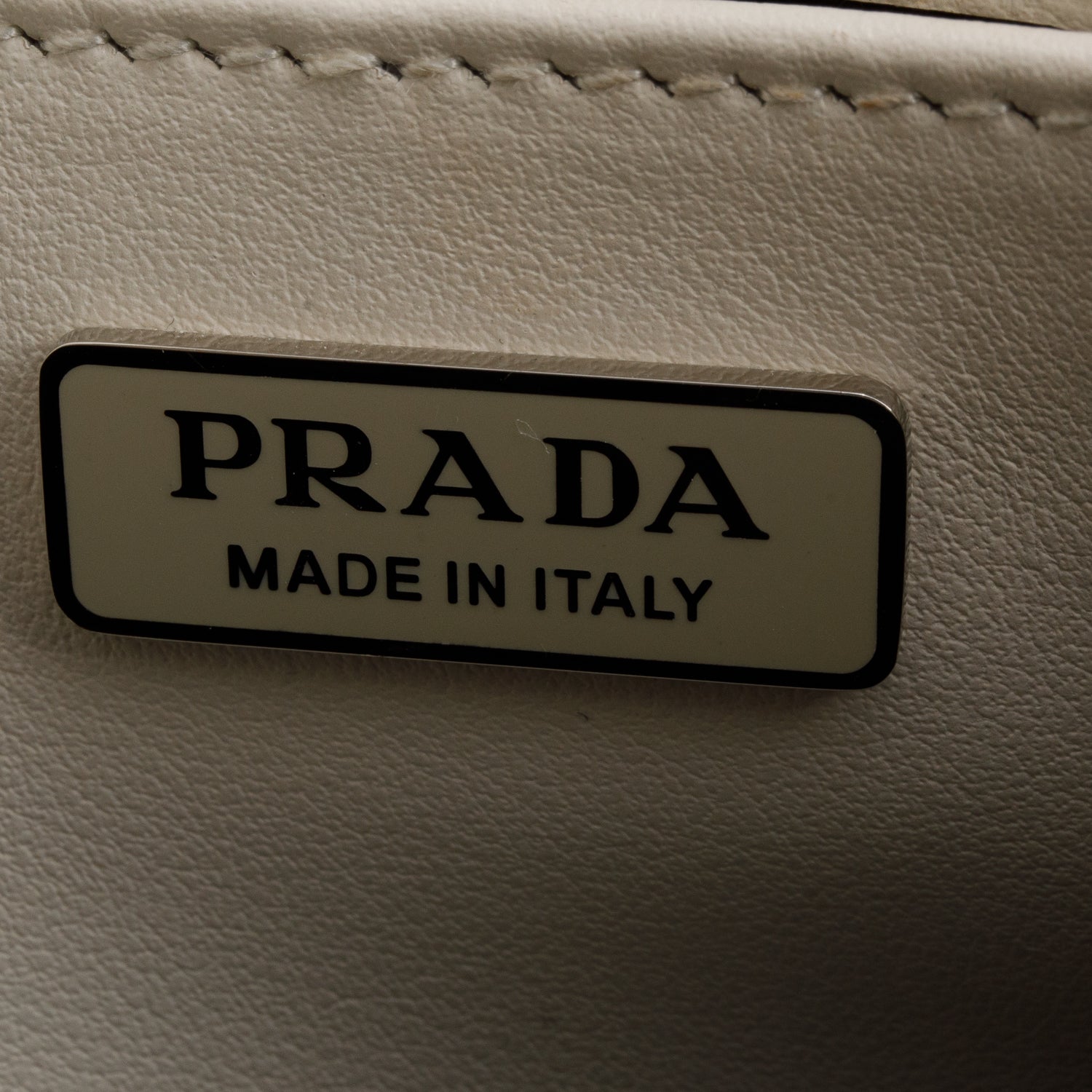 Prada White Spazzolato Small Cleo Shoulder Bag w/ Box