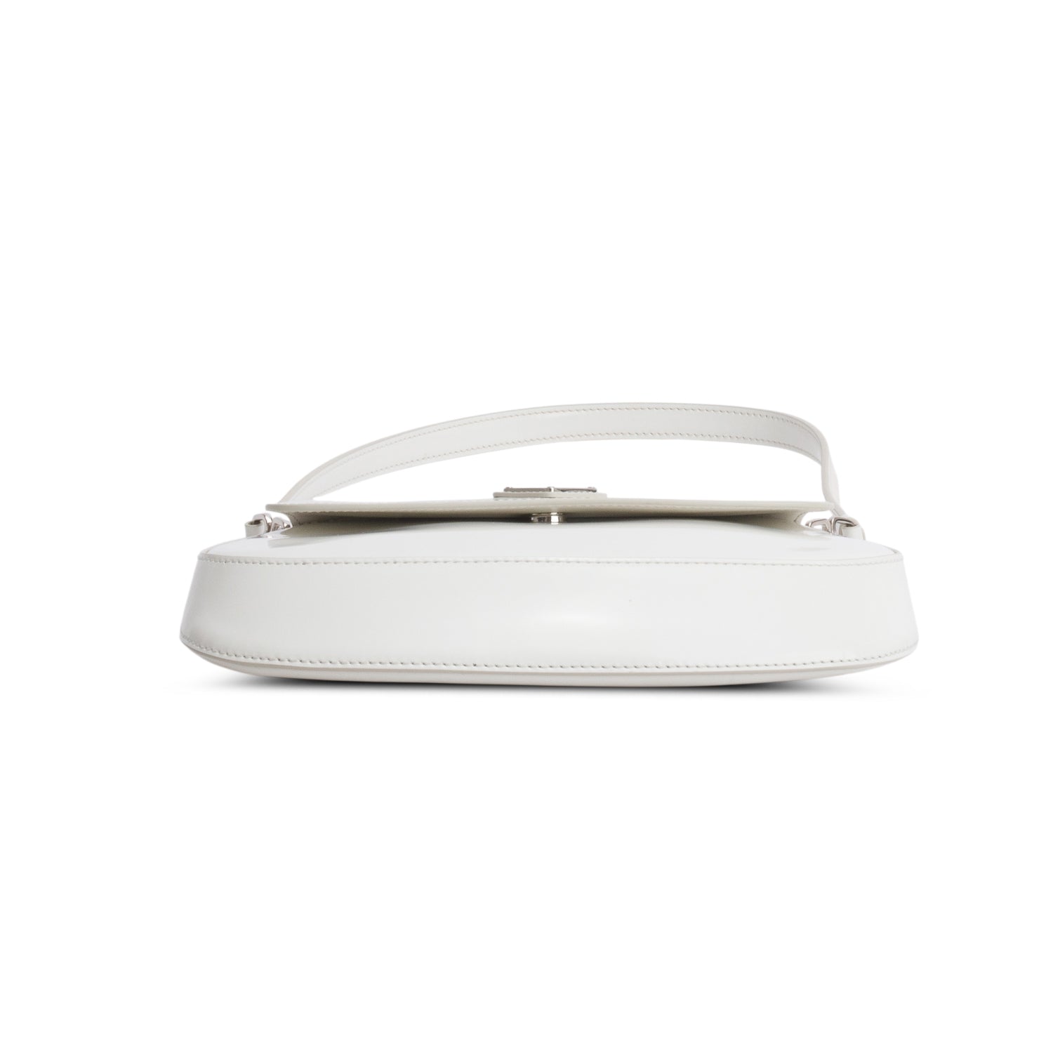 Prada White Spazzolato Small Cleo Shoulder Bag w/ Box
