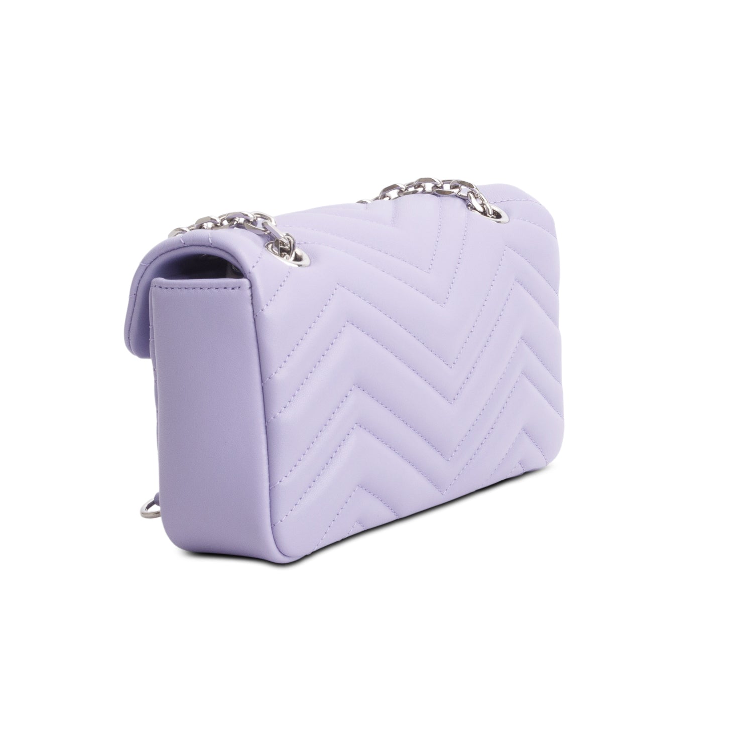 Gucci Purple Leather GG Marmont Small Shoulder Bag
