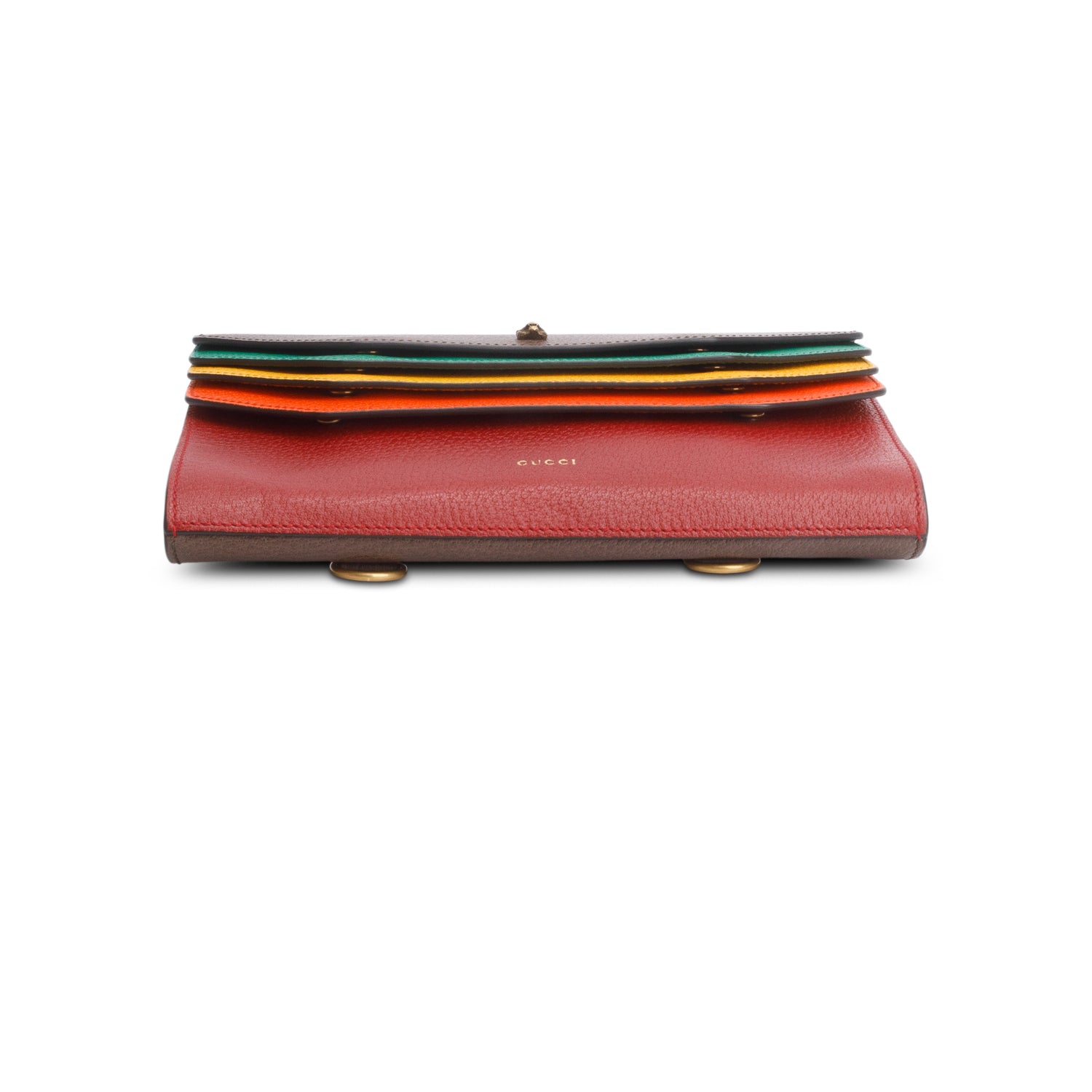 Gucci Multicolor Dollar Calfskin Envelope Flap Clutch