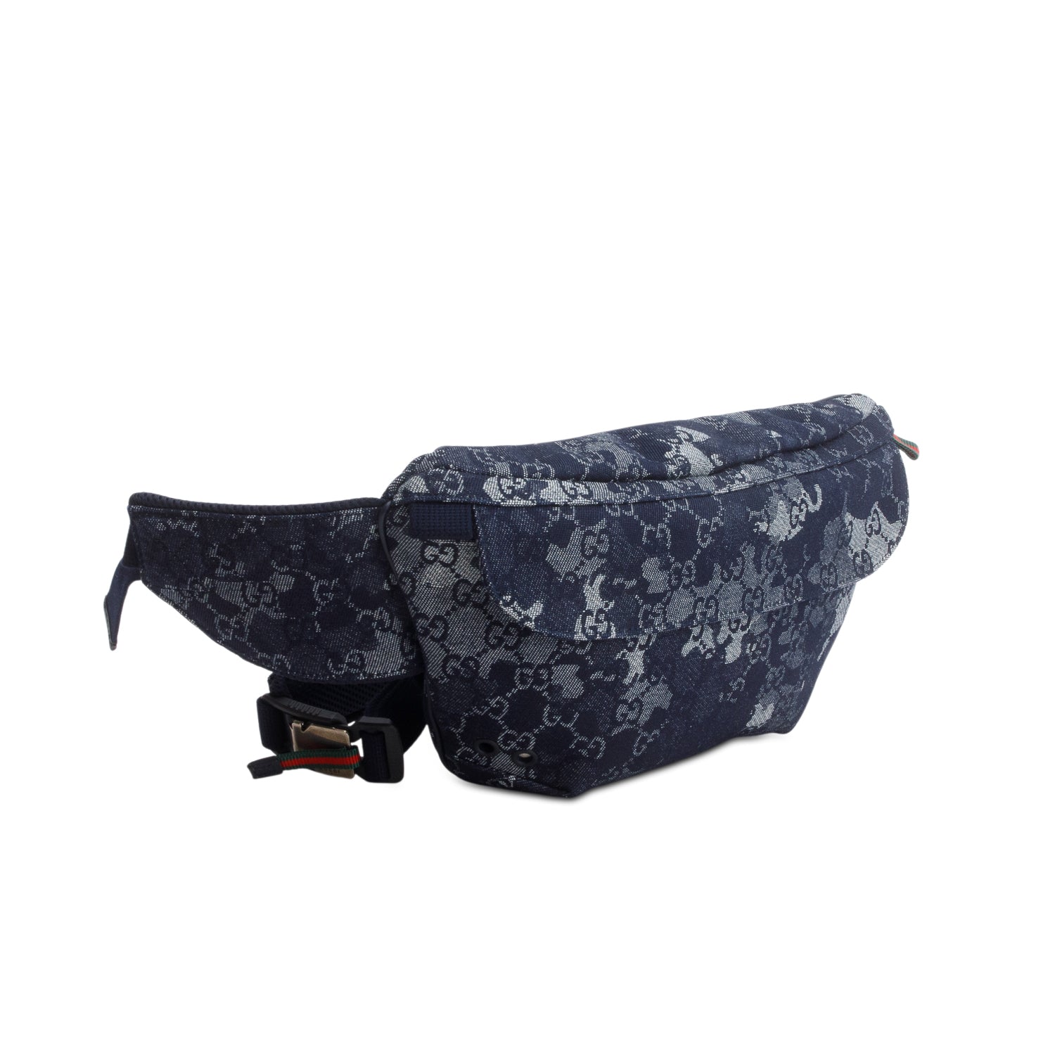 Gucci Blue Denim GG Monogram Camouflage Belt Bag