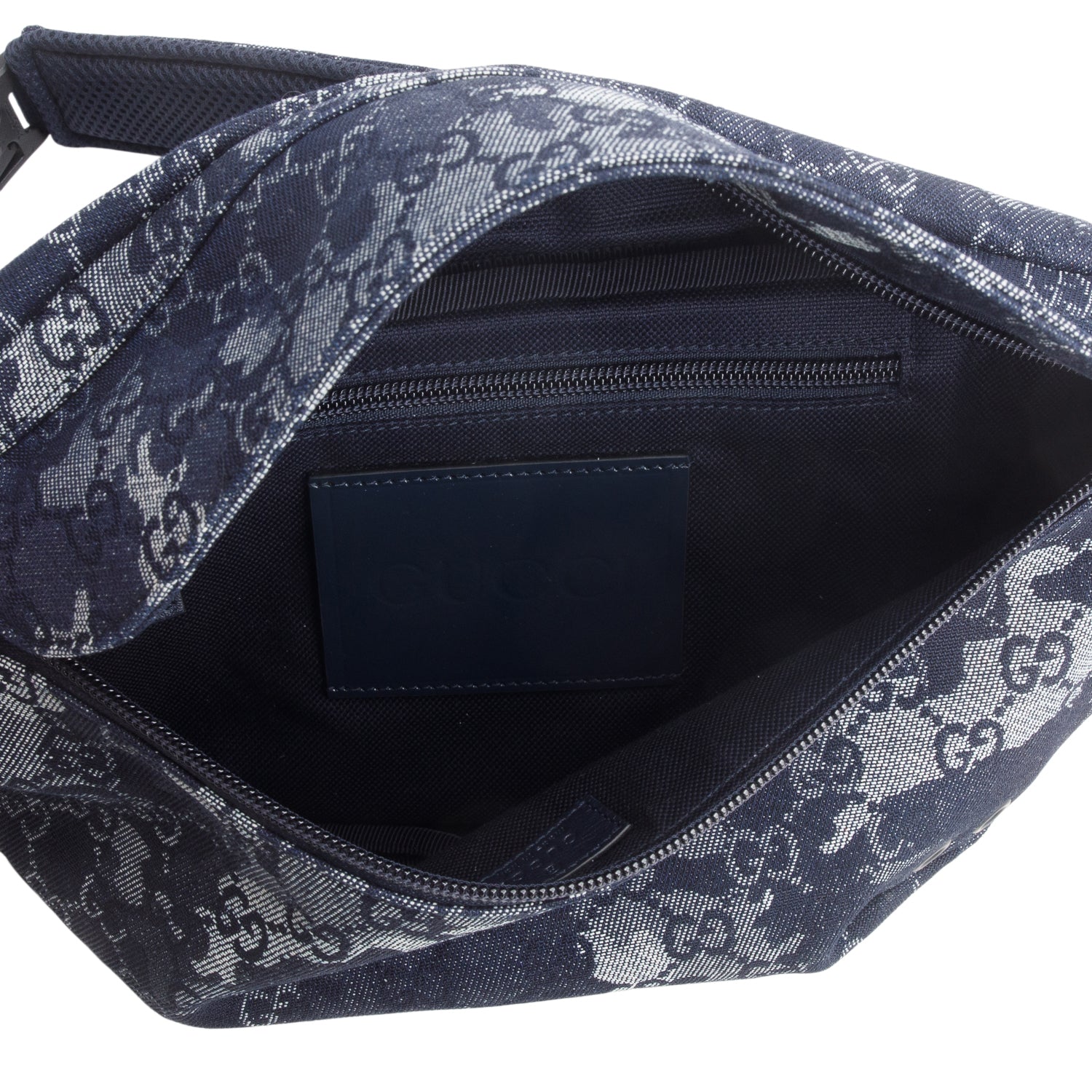 Gucci Blue Denim GG Monogram Camouflage Belt Bag