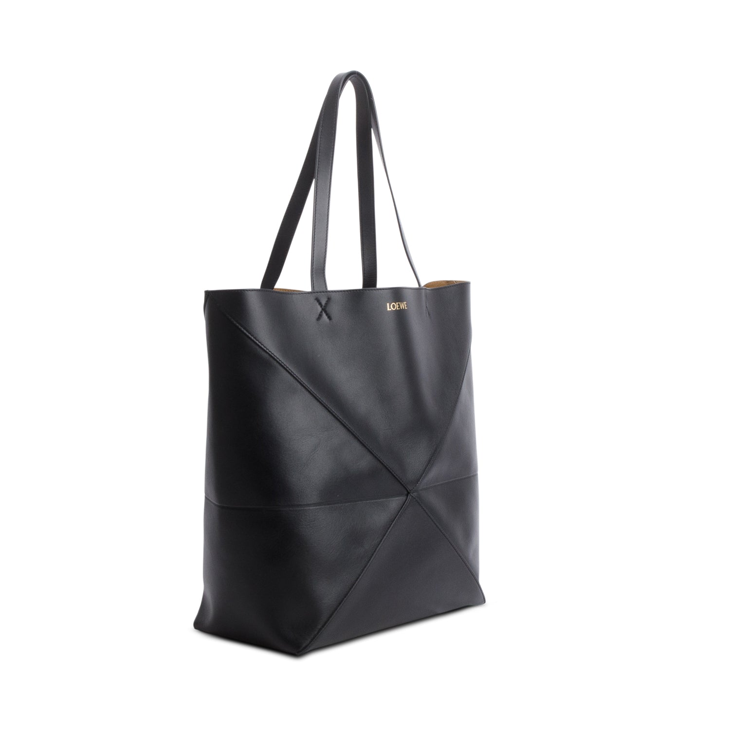 Loewe Black Shiny Calfskin XL Puzzle Fold Tote