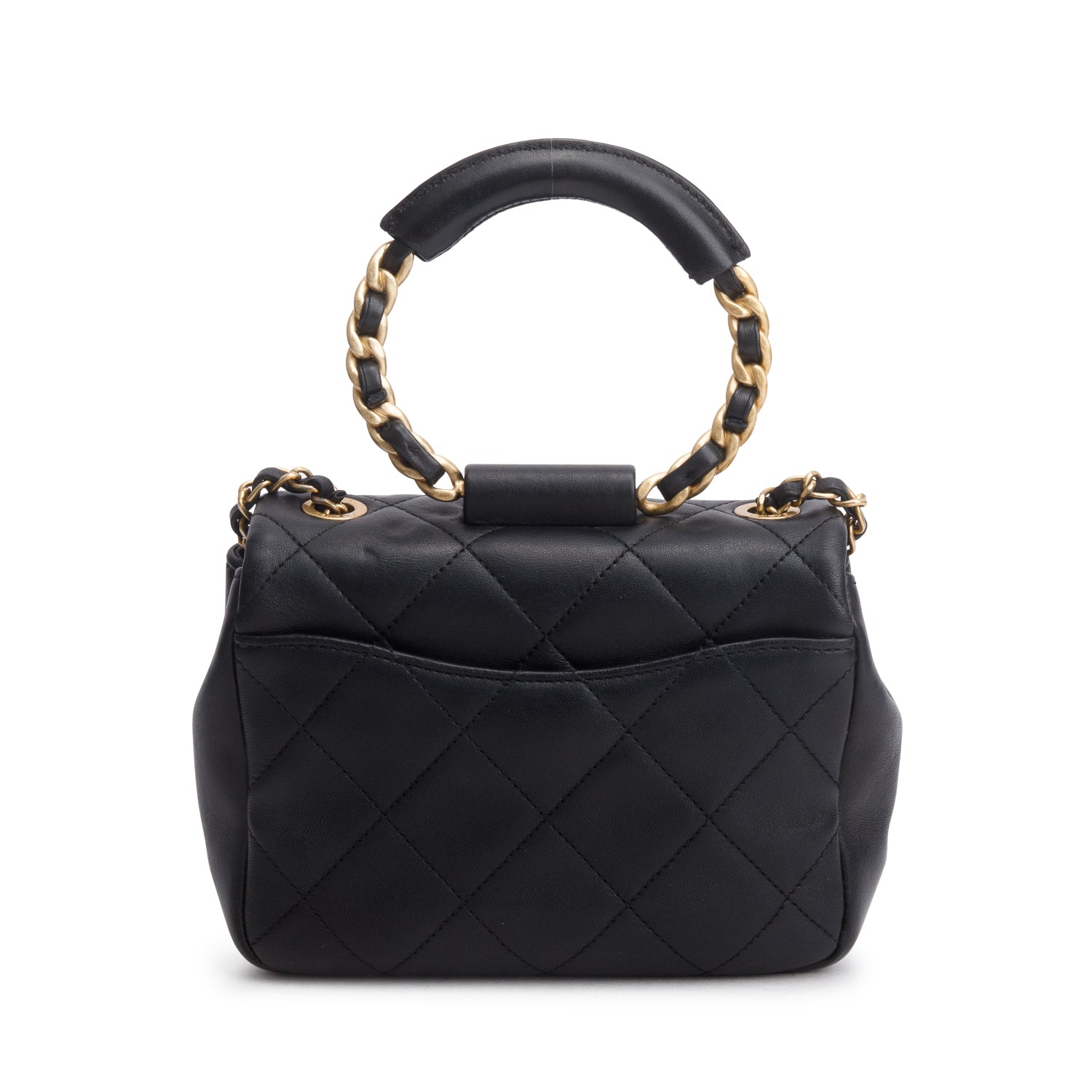 Chanel Black Quilted Lambskin Leather Small In The Loop Flap Bag w/ Authenticity Card