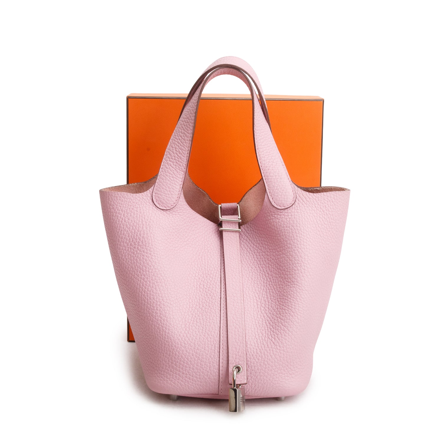 Hermes 2021 Mauve Sylvestre Taurillon Clemence Picotin Lock 18 w/ Box