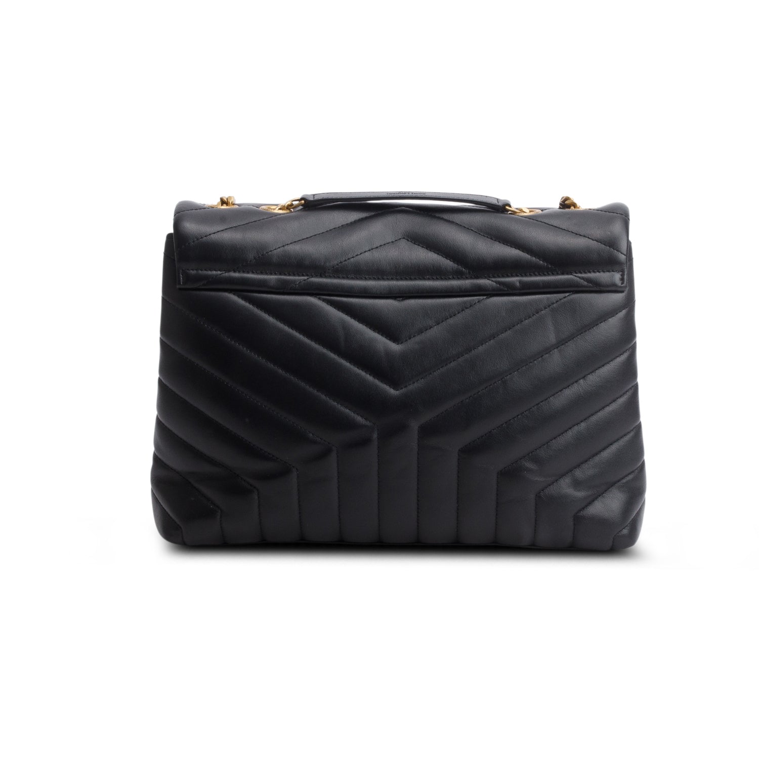 Saint Laurent Black Calfskin Y Quilted Medium Loulou Chain Satchel