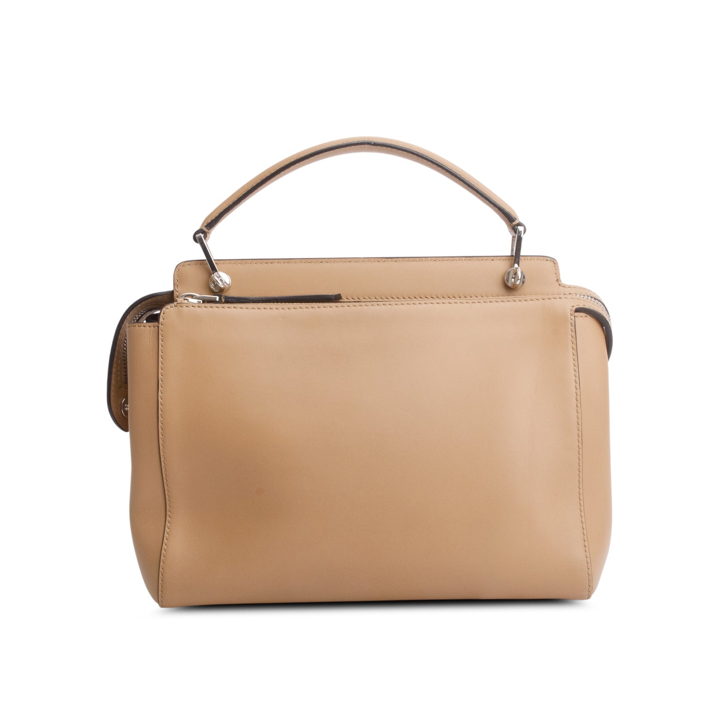 Fendi Brown Vitello Baltico Dolce DotCom Satchel w/ Strap