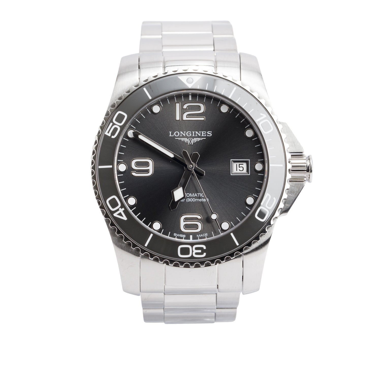 Longines 2024 Stainless Steel HydroConquest 41 MM Automatic Watch Black Dial w/ Box & Papers