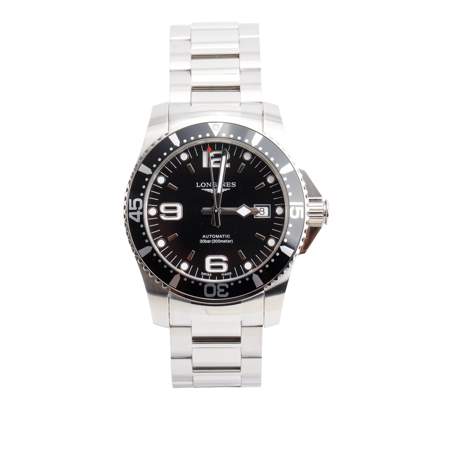 Longines 2025 Stainless Steel HydroConquest 41 MM Automatic Watch Black Dial w/ Box & Papers