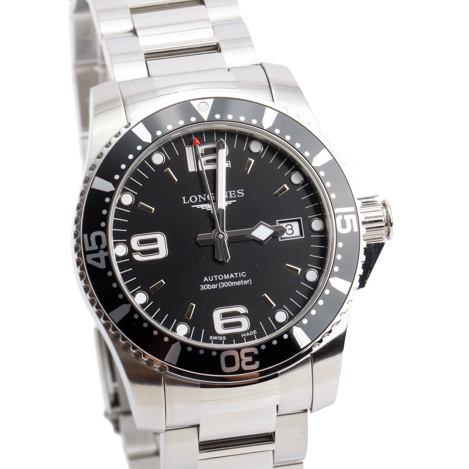 Longines 2025 Stainless Steel HydroConquest 41 MM Automatic Watch Black Dial w/ Box & Papers