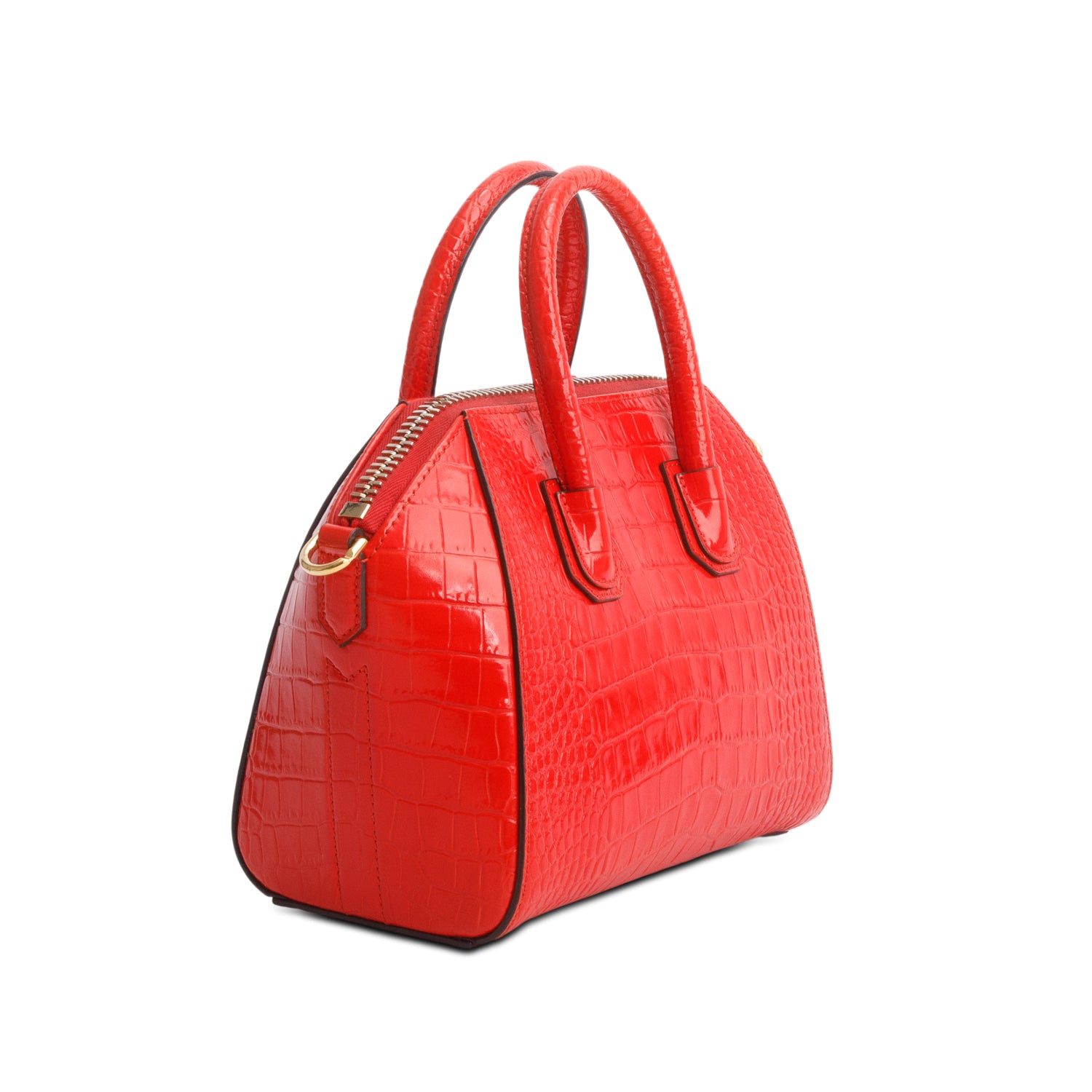 Givenchy Red Croc Embossed Leather Mini Antigona Bag w/ Strap