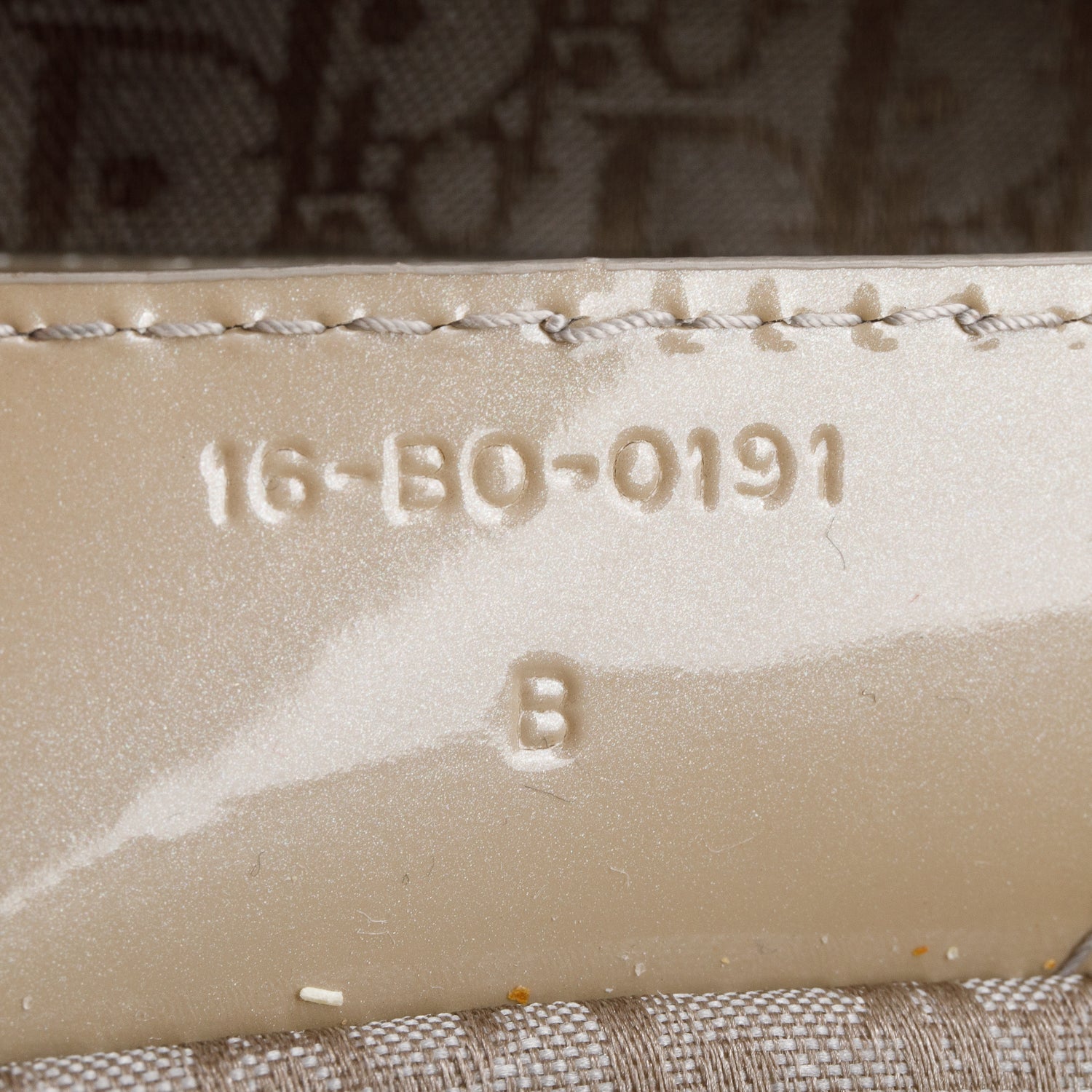 Christian Dior Beige Cannage Patent Leather Large Lady Dior w/ Strap