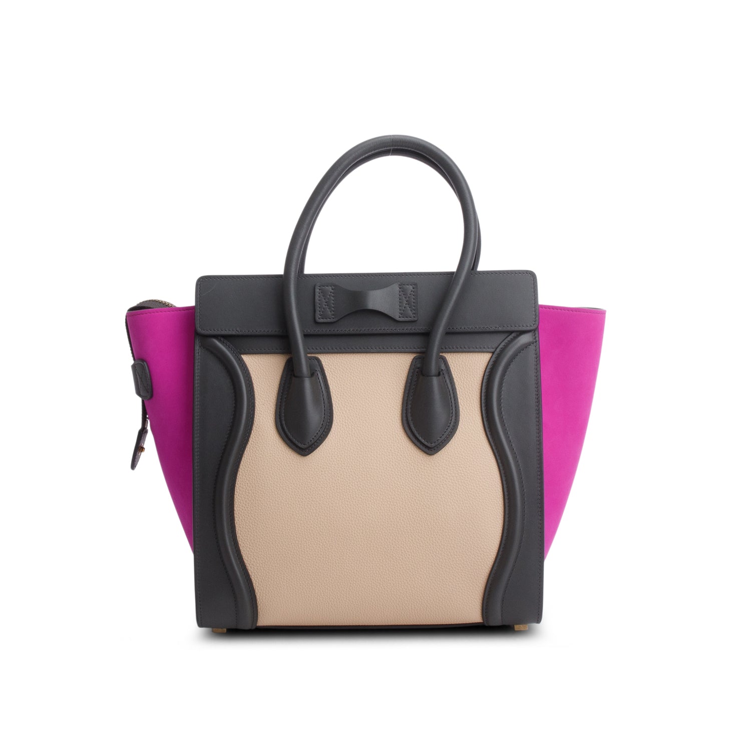 Celine Tri-Color Baby Grained Calfskin Nubuck Micro Luggage Tote