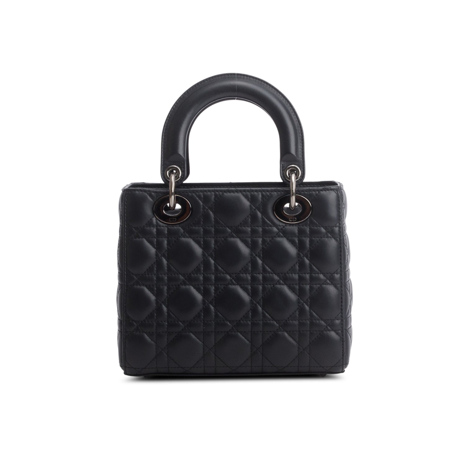 Christian Dior 2022 Black Cannage Lambskin Leather Small Lady Dior My ABCDior Bag w/ Strap