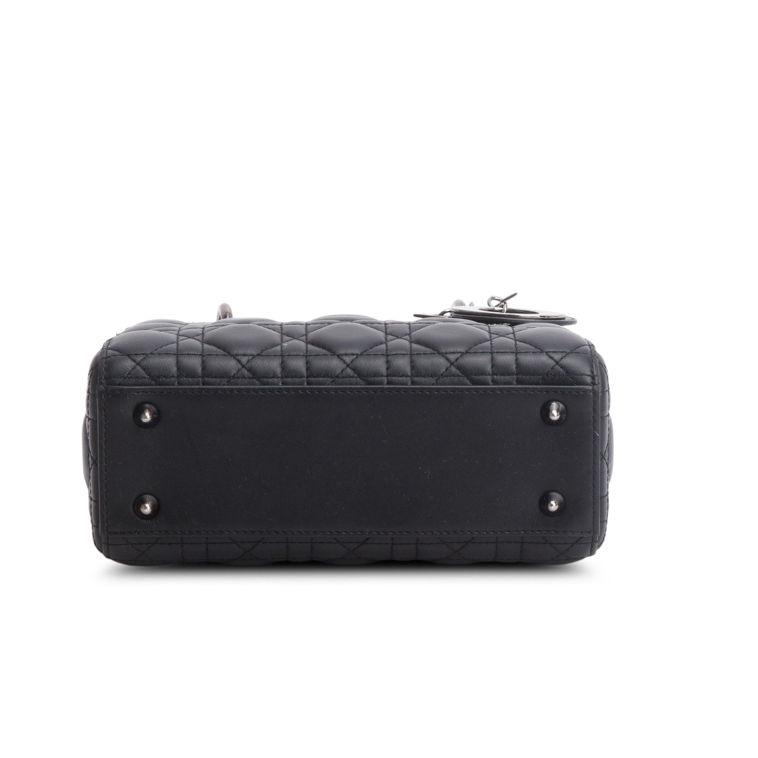 Christian Dior 2022 Black Cannage Lambskin Leather Small Lady Dior My ABCDior Bag w/ Strap