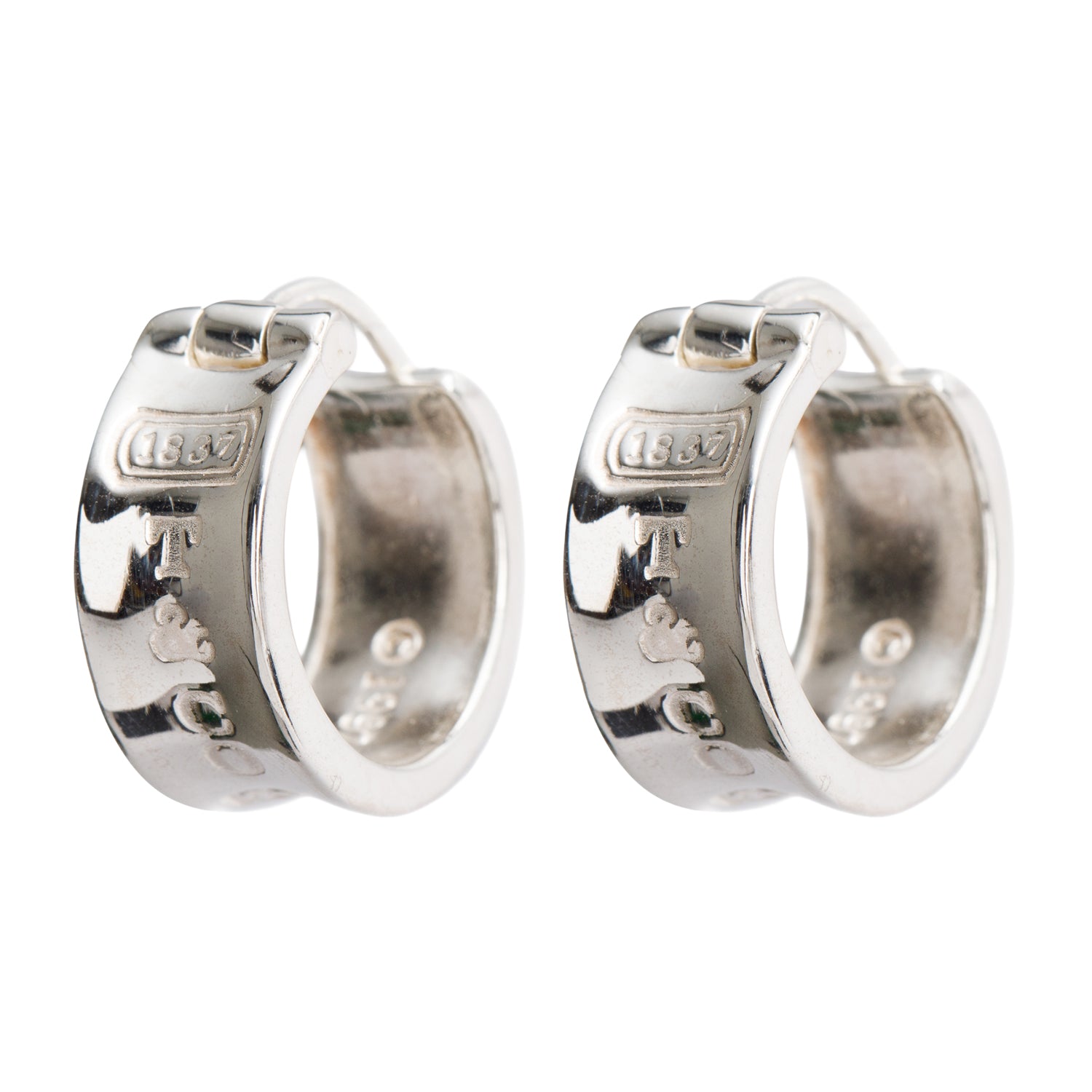Tiffany & Co. Vintage Sterling Silver 1837 Wide Hoop Earrings