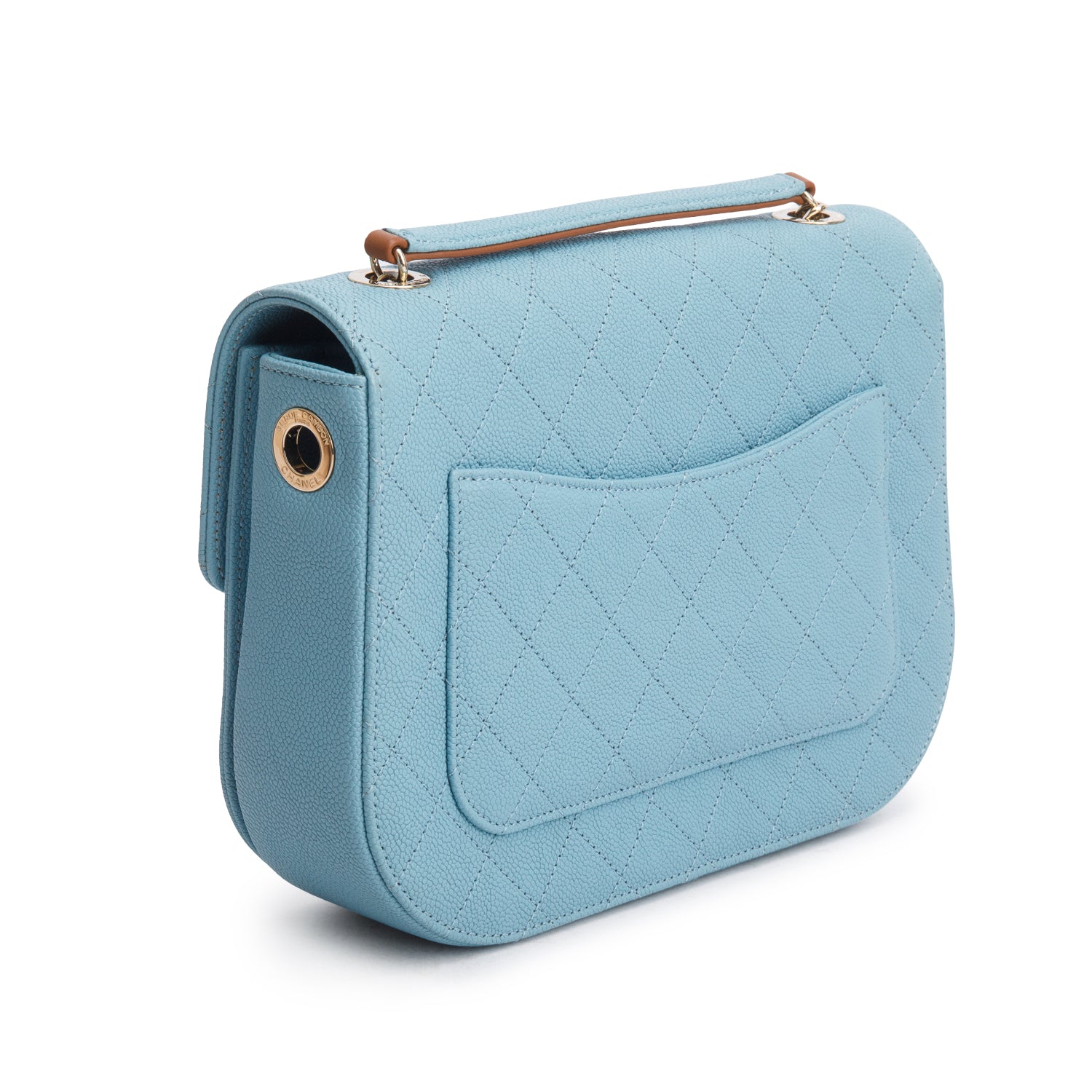 Chanel Blue Caviar Quilted Leather Paris-Cuba Thread Around Flap Bag w/ Authenticity Card