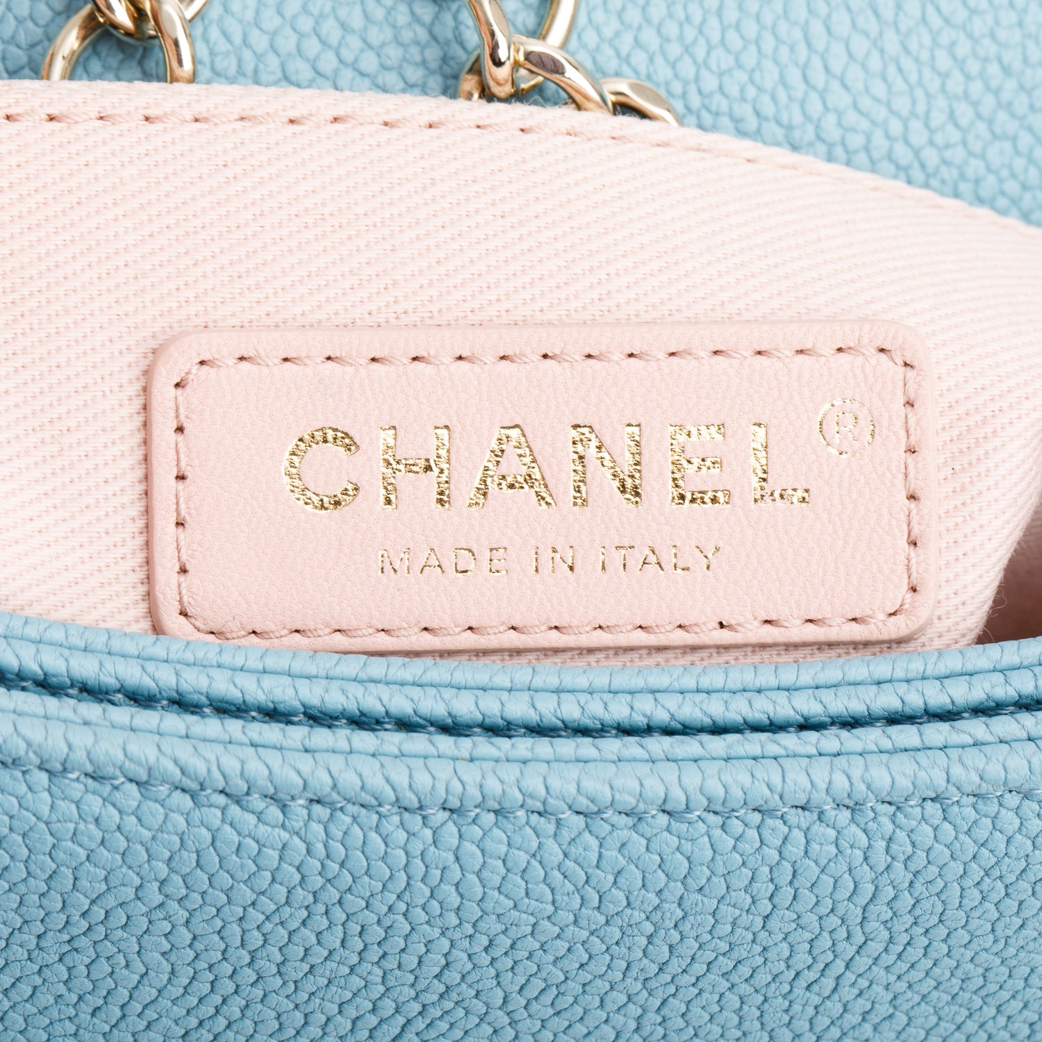 Chanel Blue Caviar Quilted Leather Paris-Cuba Thread Around Flap Bag w/ Authenticity Card
