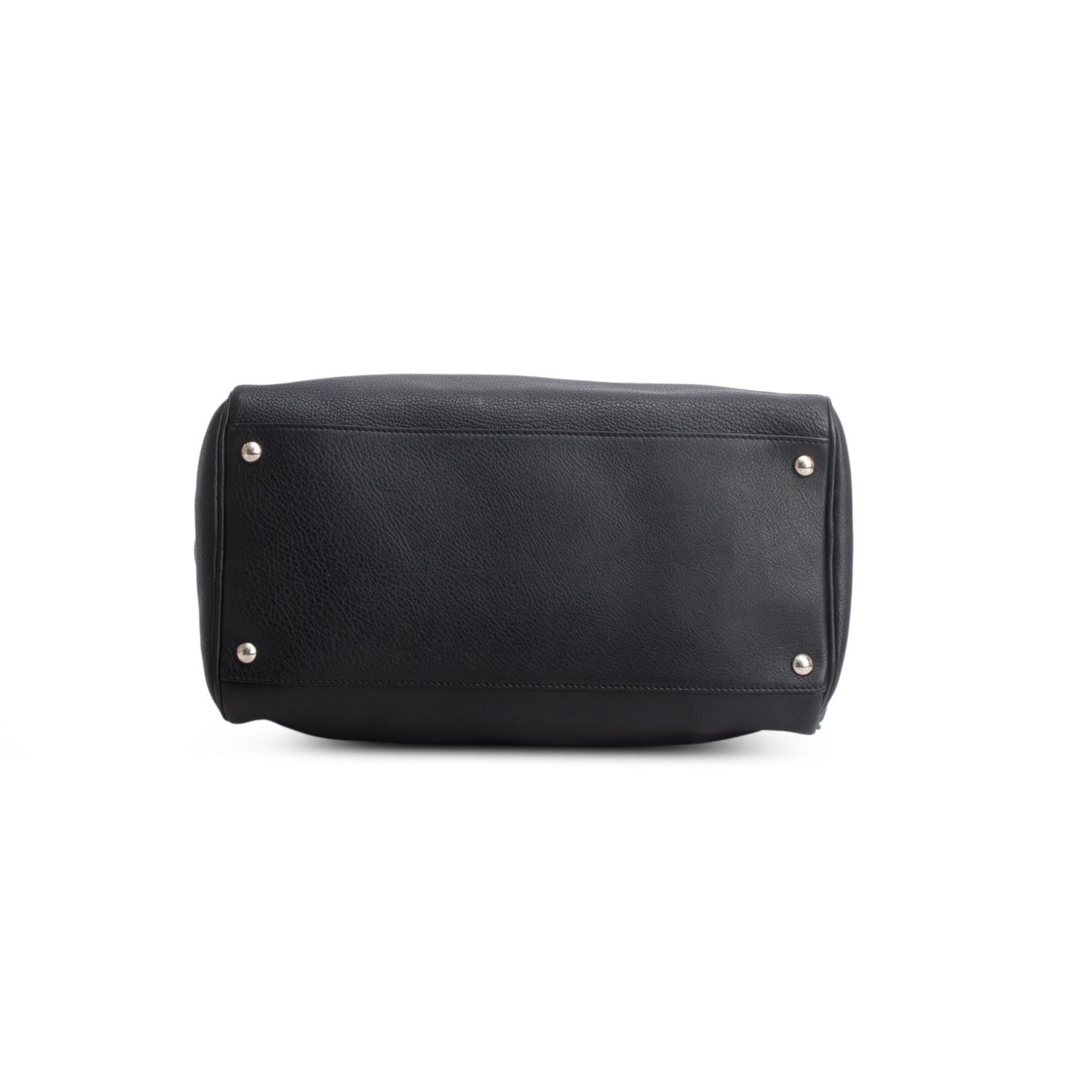 Ferragamo Black Grained Calfskin Isabel Boston Bag