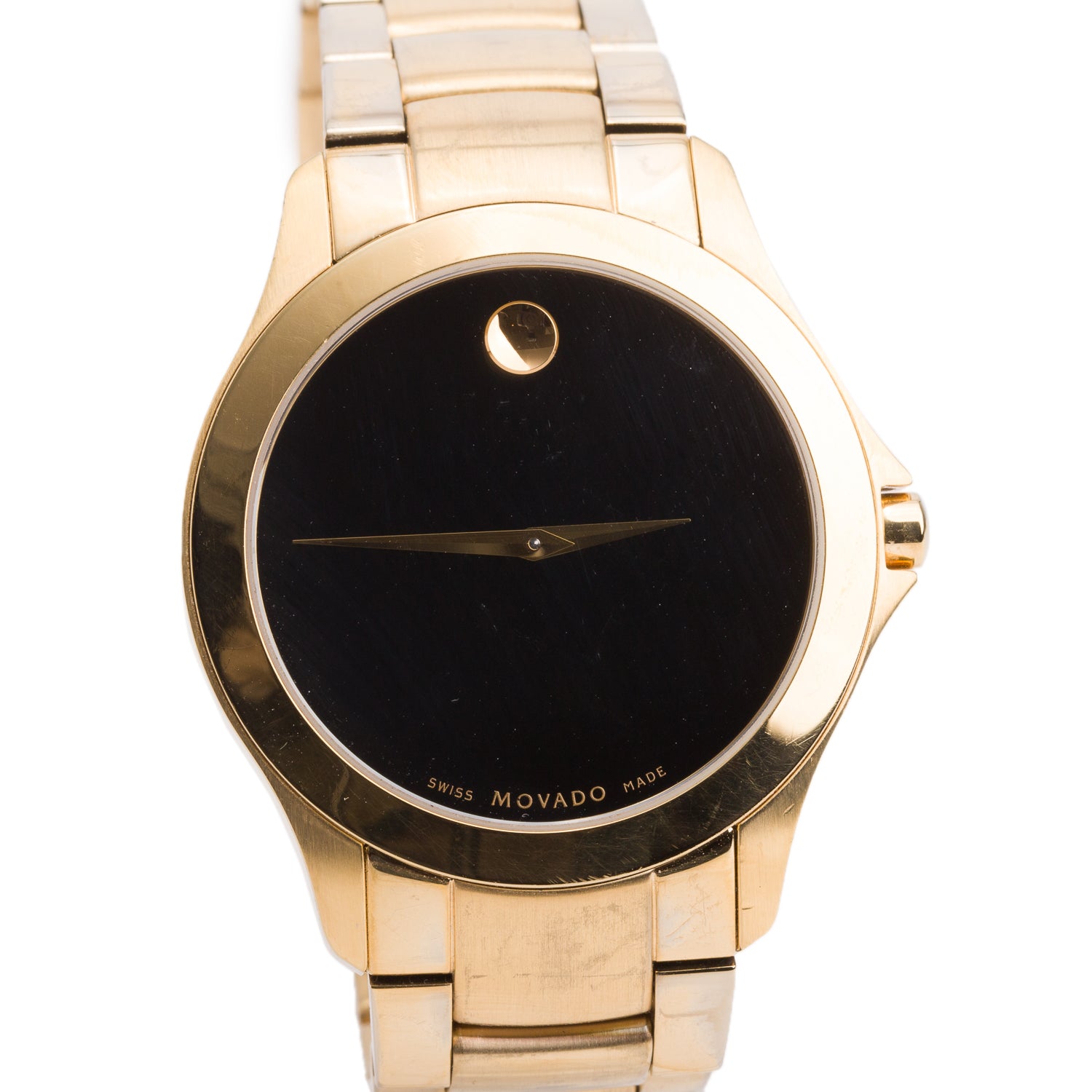 Movado 2022 Gold Plated Stainless Steel Museum 40 MM Quartz Watch Black Dial w/ Box & Papers