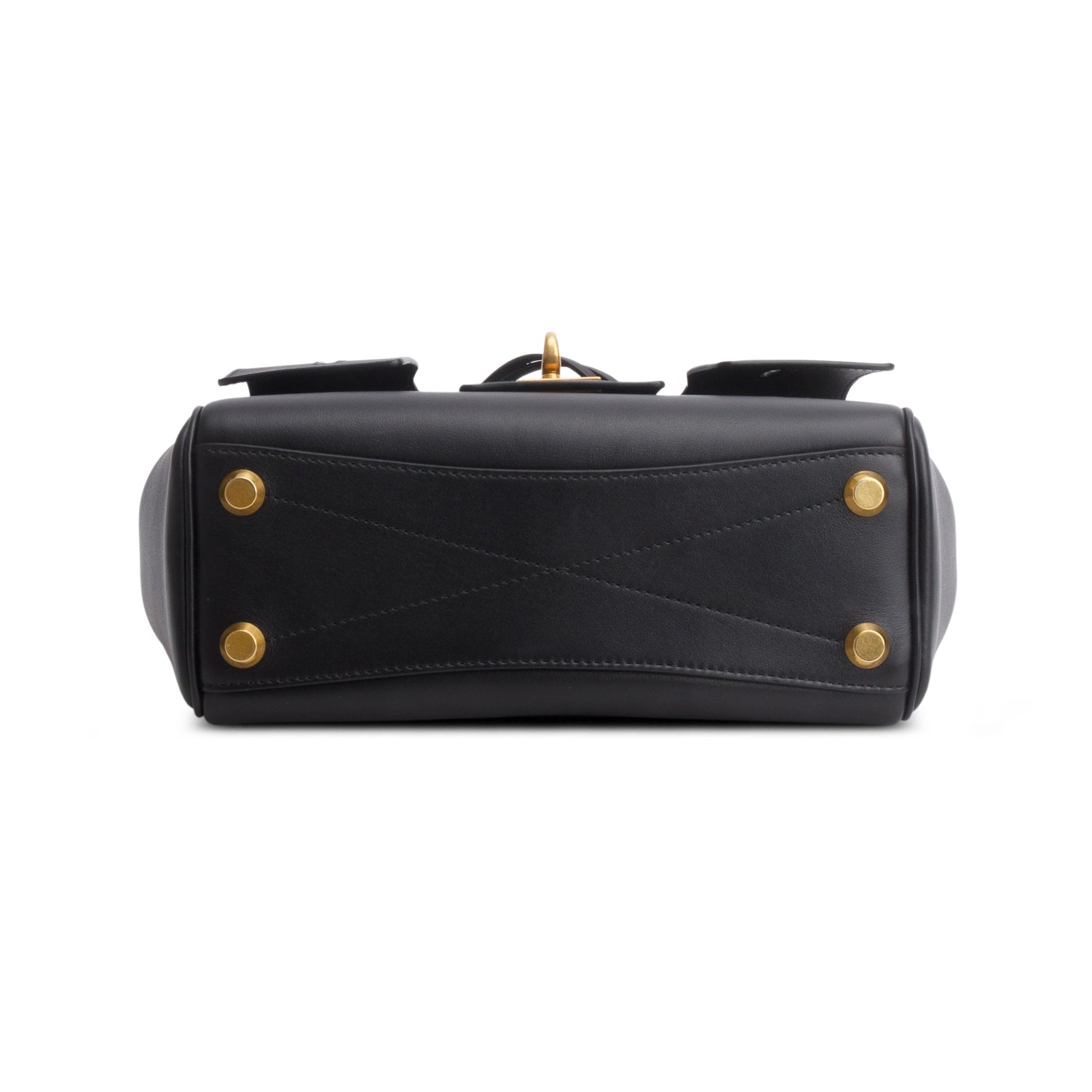 Balenciaga Black Lambskin Mini Bel Air Carry All Bag w/ Strap