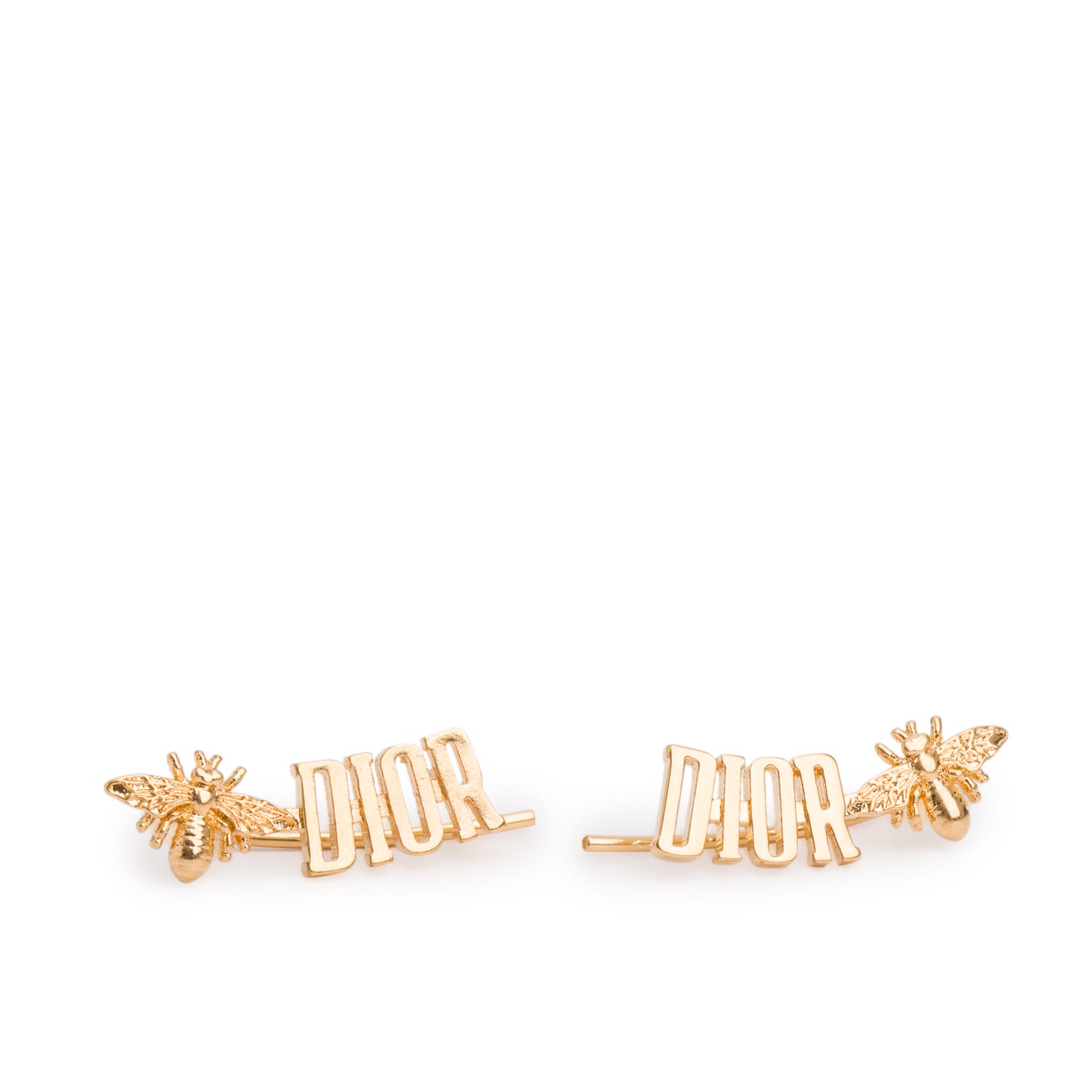 Christian Dior Gold-Plated Metal J'Adior Bee Hook Earrings w/ Box