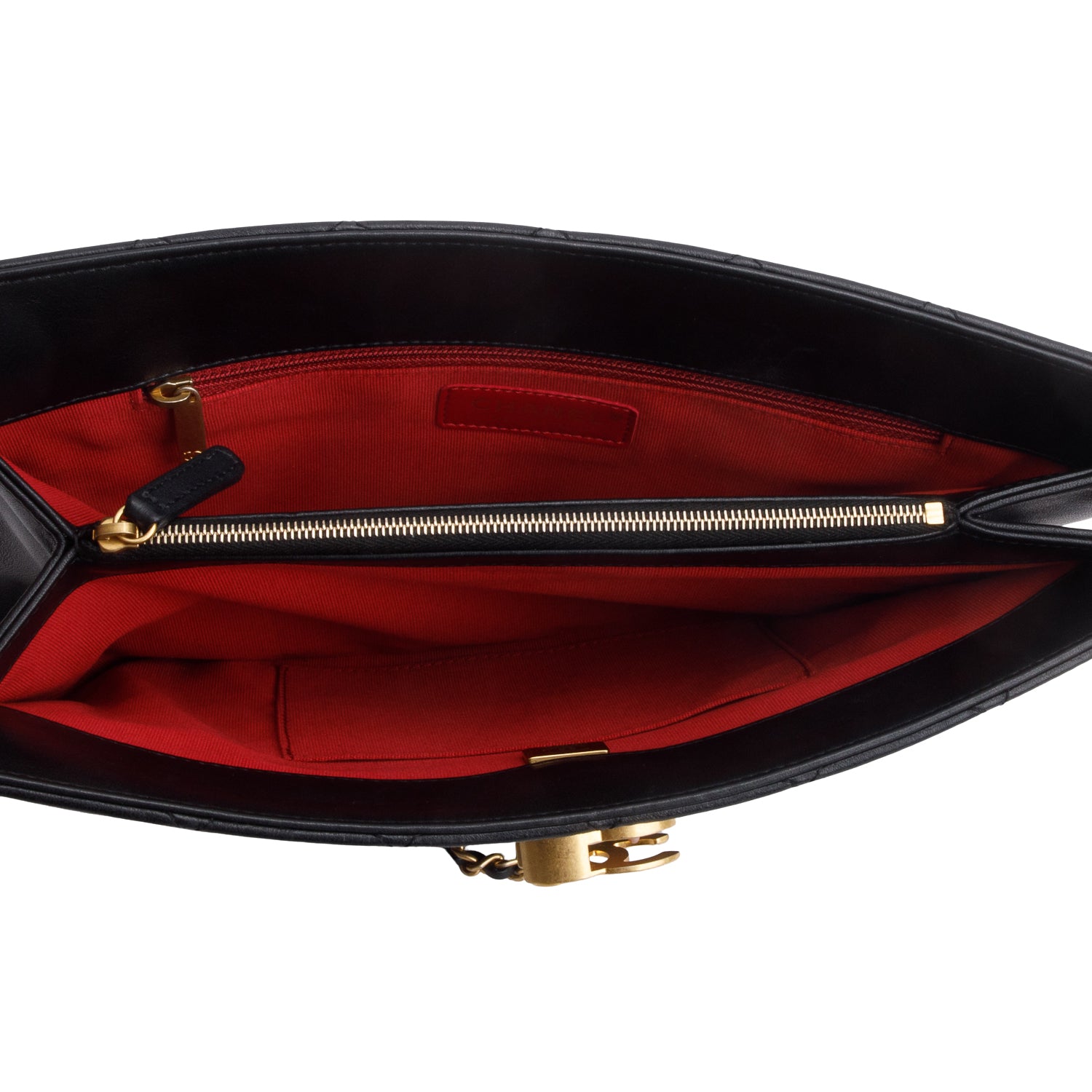 Chanel Black Lambskin Quilted Pearl Clutch