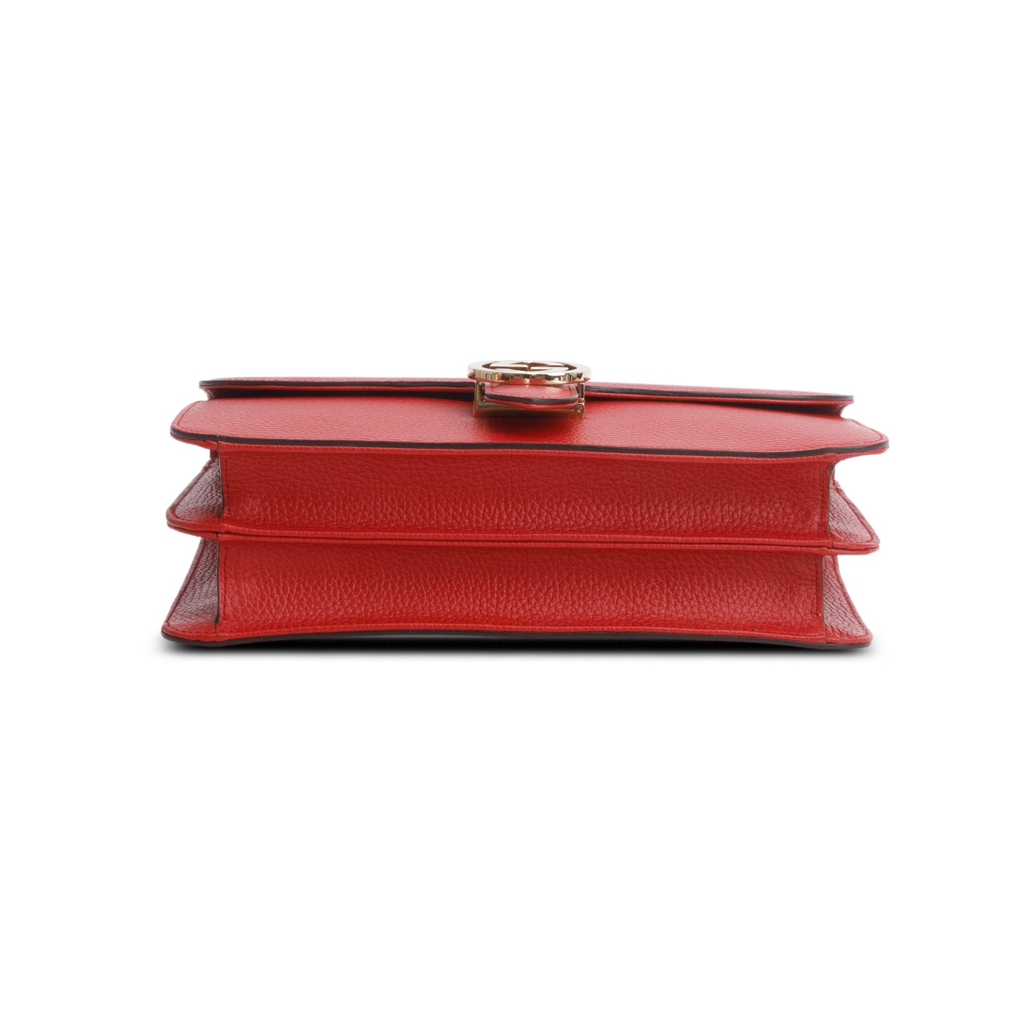 Gucci Red Dollar Calfskin Medium Interlocking GG Shoulder Bag w/ Box