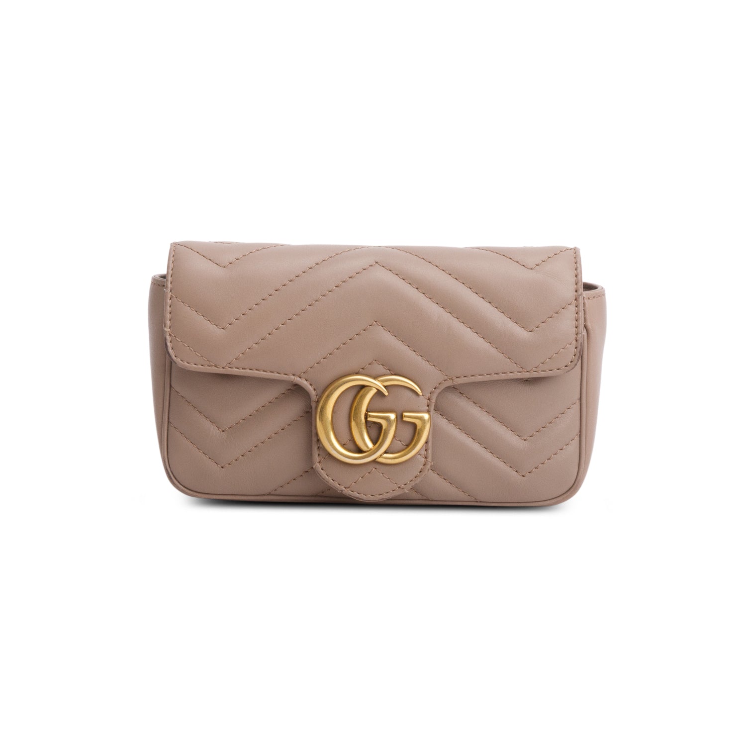 Gucci Pink GG Marmont Matelasse Leather Super Mini Bag w/ Box