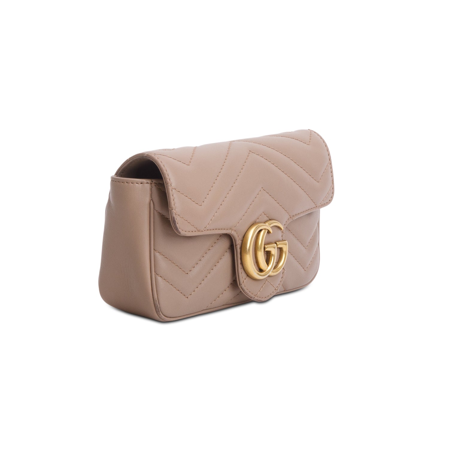 Gucci Pink GG Marmont Matelasse Leather Super Mini Bag w/ Box