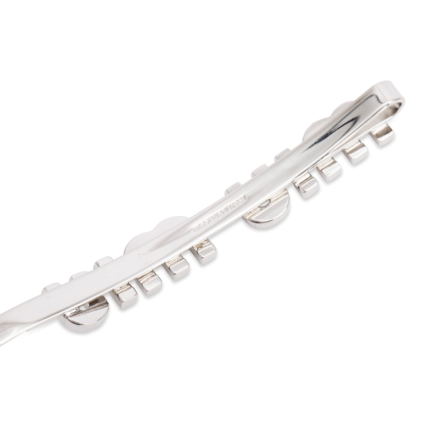 Miu Miu Silver Tone Metal Logo Hair Clip