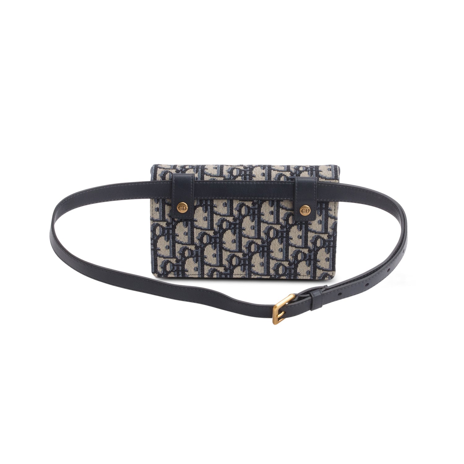 Christian Dior 2021 Blue Oblique Saddle Belt Pouch w/ Box