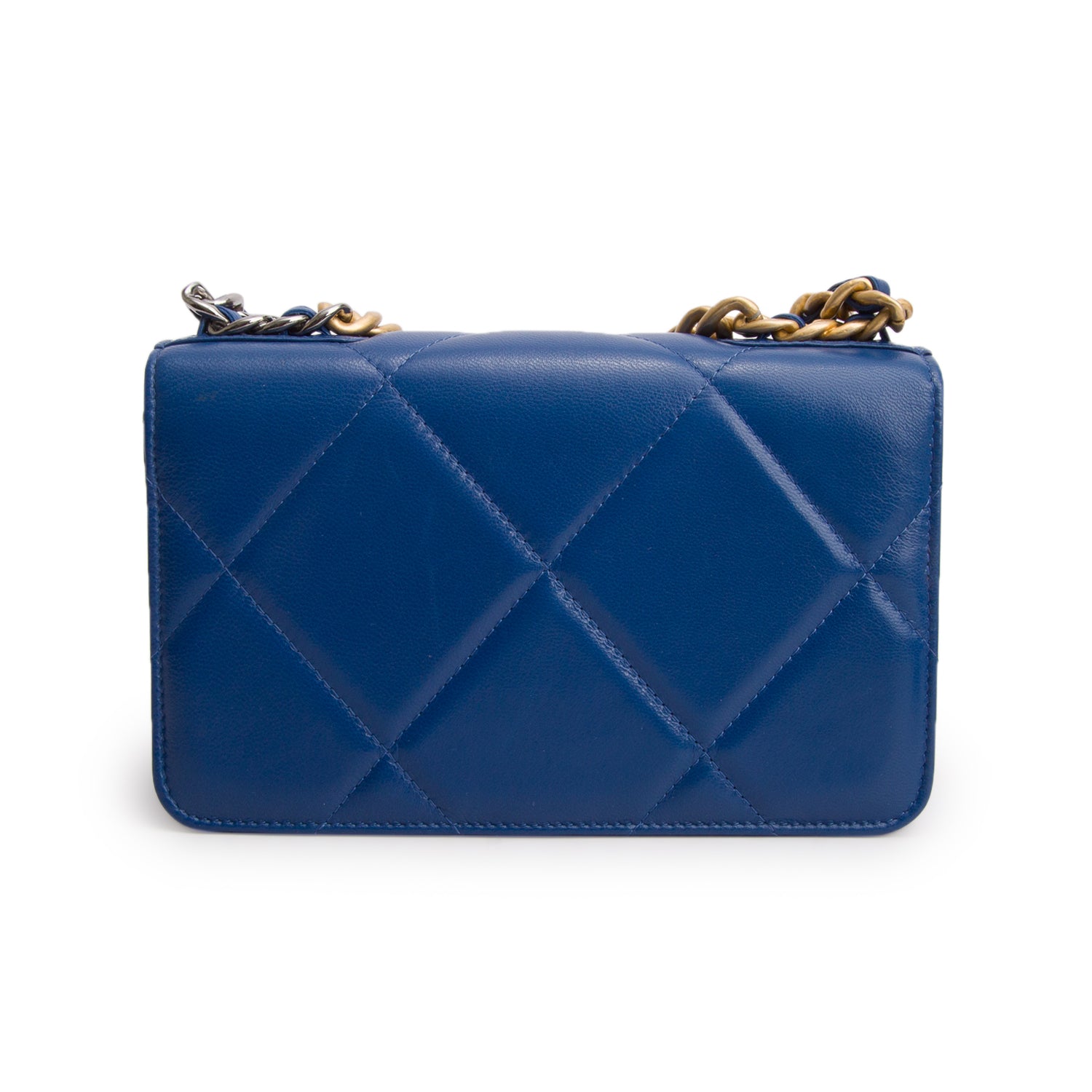 Chanel Blue Lambskin Leather 19 Wallet On Chain w/ Box & Authenticity Card