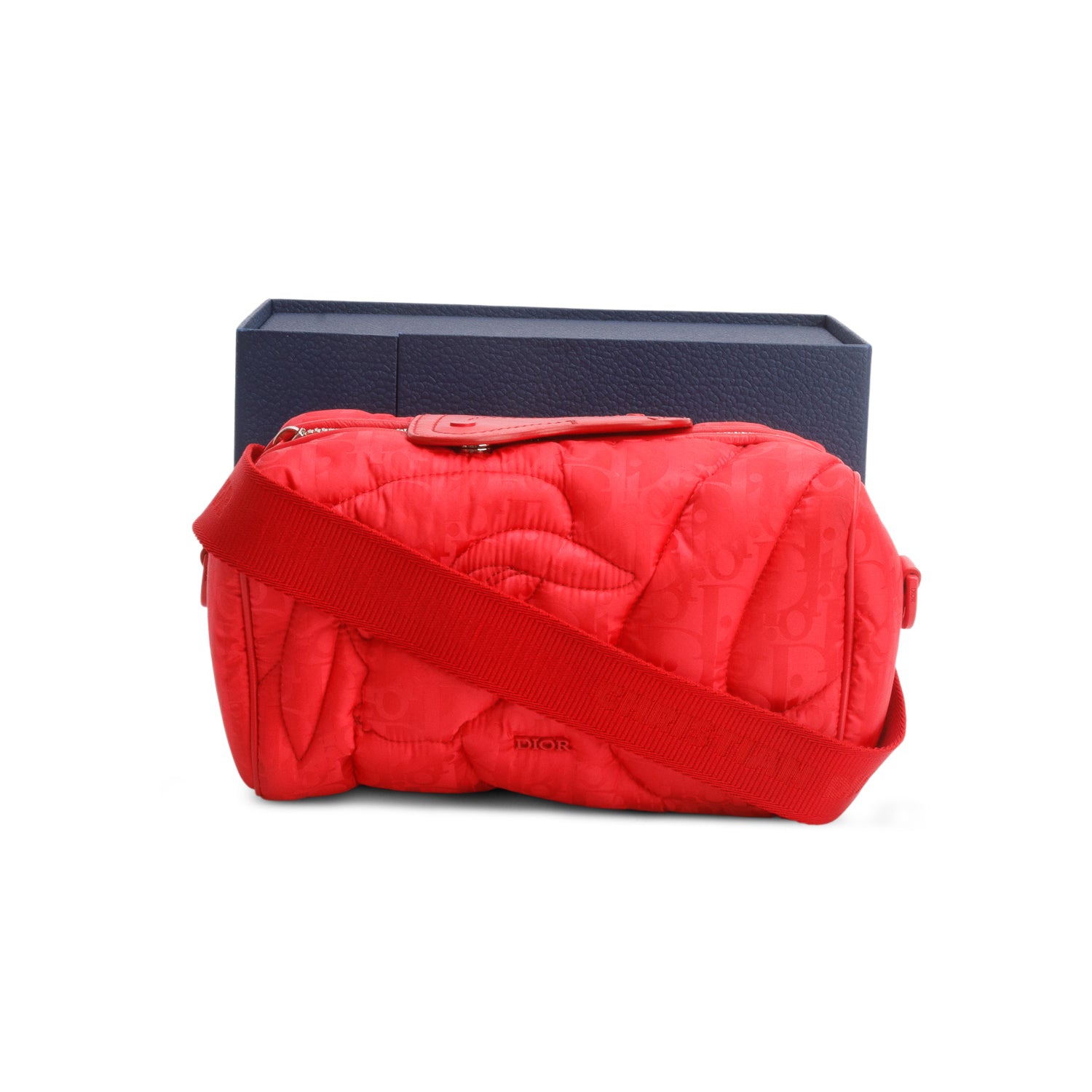 Christian Dior x ERL 2022 Red Nylon Oblique Mirage Lingot Crossbody Bag w/ Box