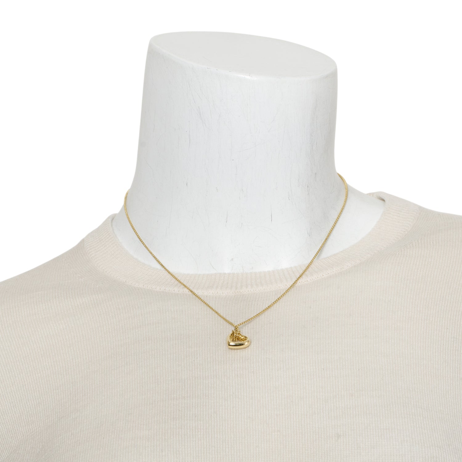 David Yurman 18k Yellow Gold Cable Collectibles Open Heart Pendant Necklace w/ Box