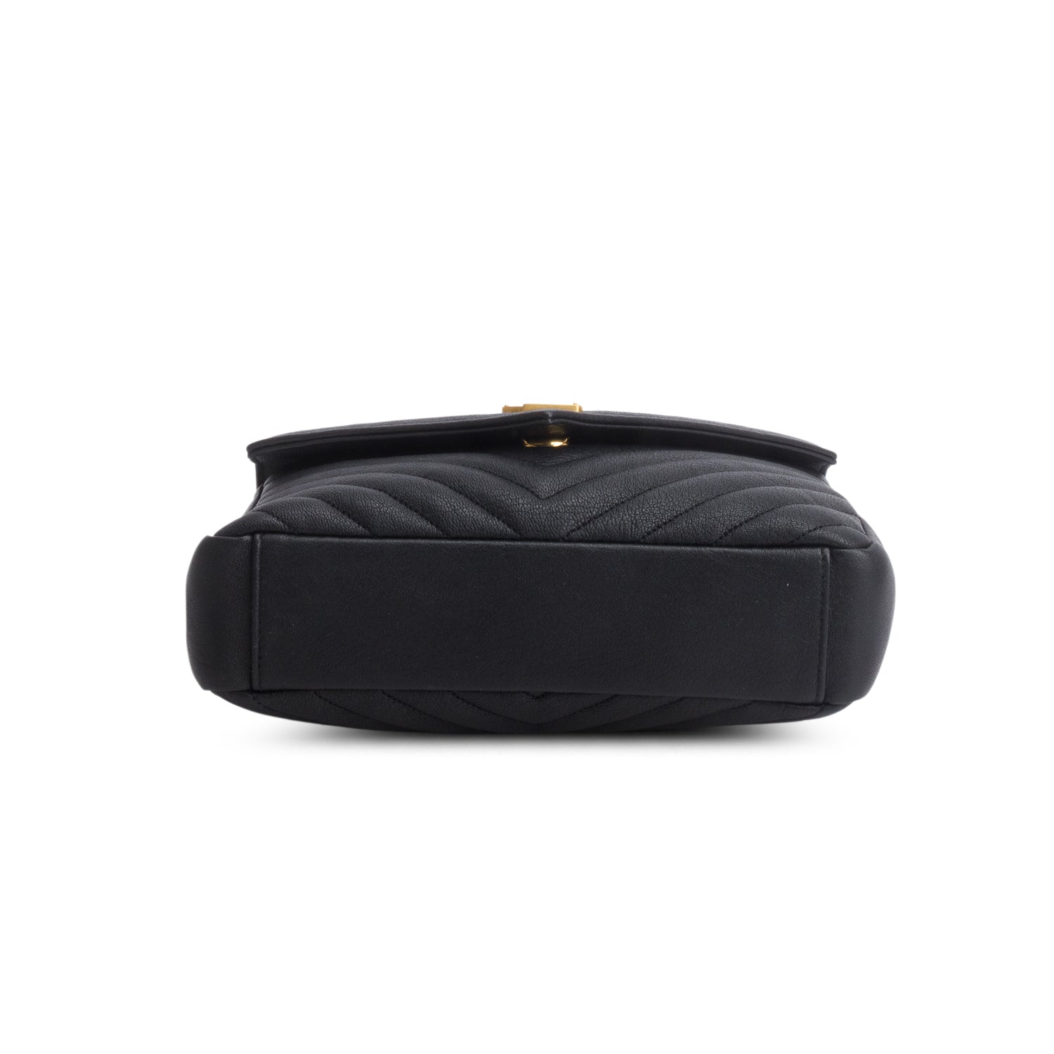 Saint Laurent 2023 Black Calfskin Matelasse Chevron Monogram Medium College Bag