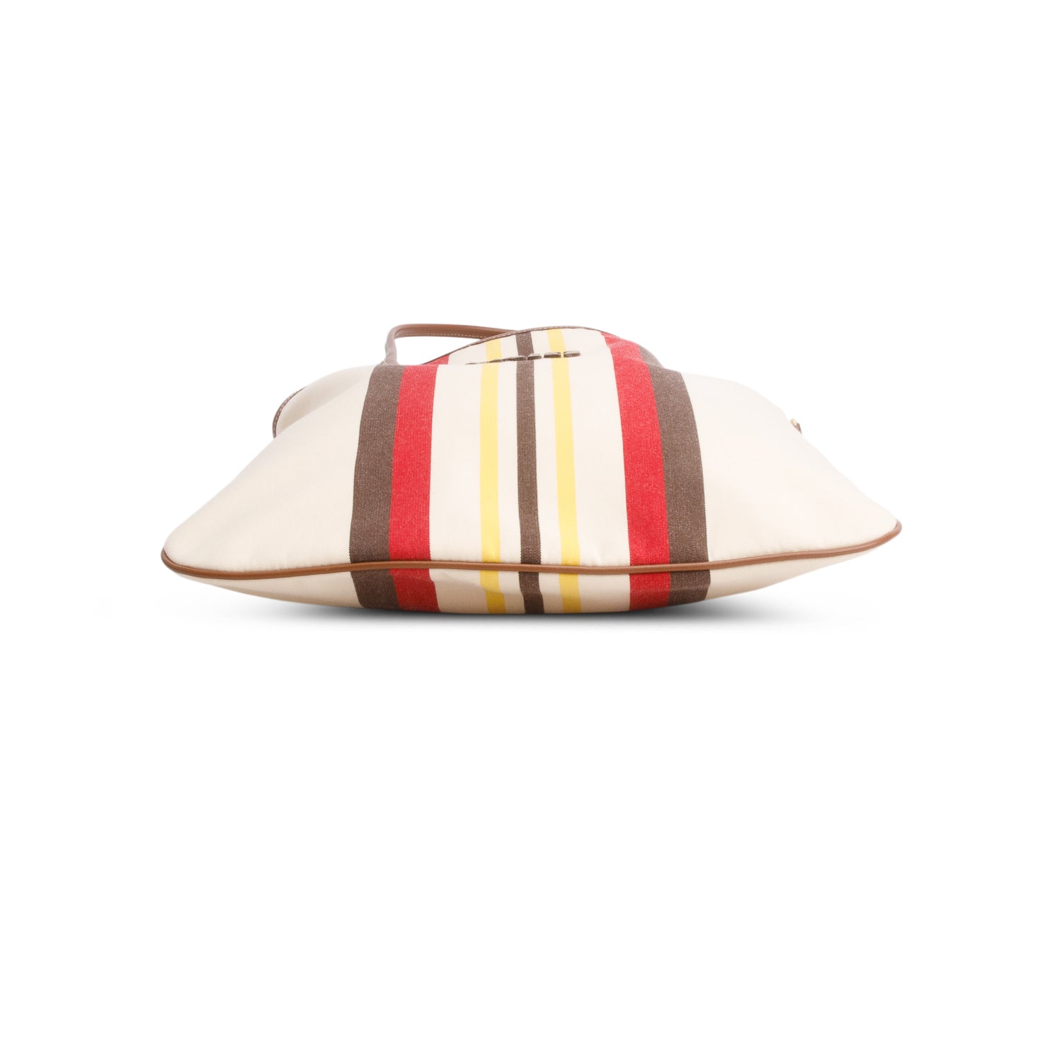 Miu Miu Cream Canvas Striped Ivy Tote