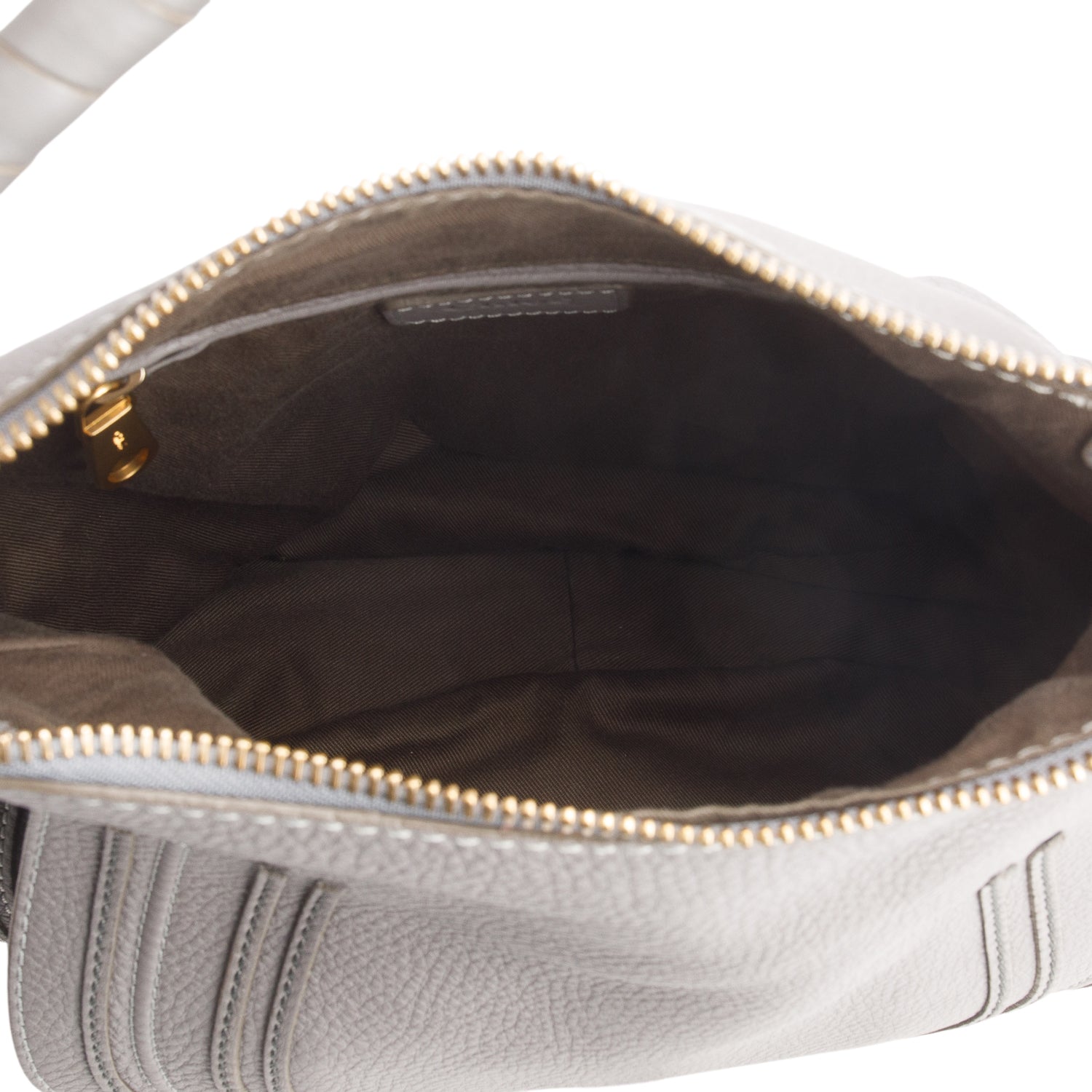 Chloe Grey Calfskin Leather Medium Marcie Shoulder Bag