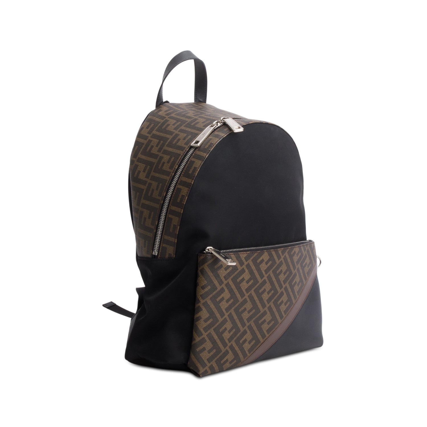 Fendi Black Nylon Zucca FF Canvas Backpack